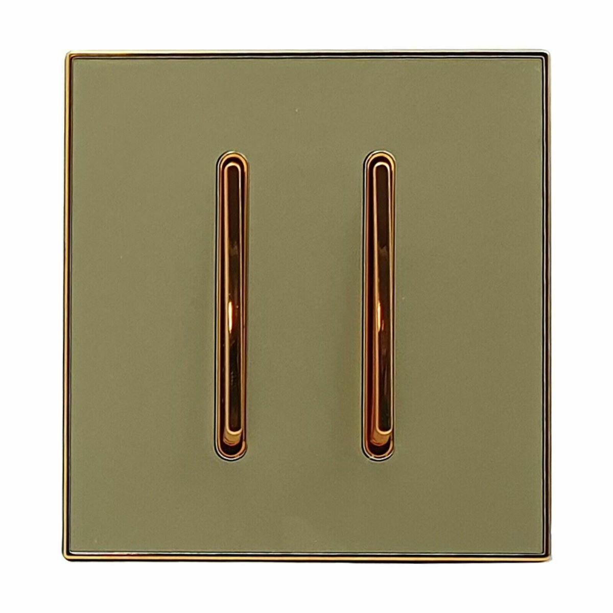 LEDSone Screwless Gold 2 Gang 2 Way Wall Light Switch