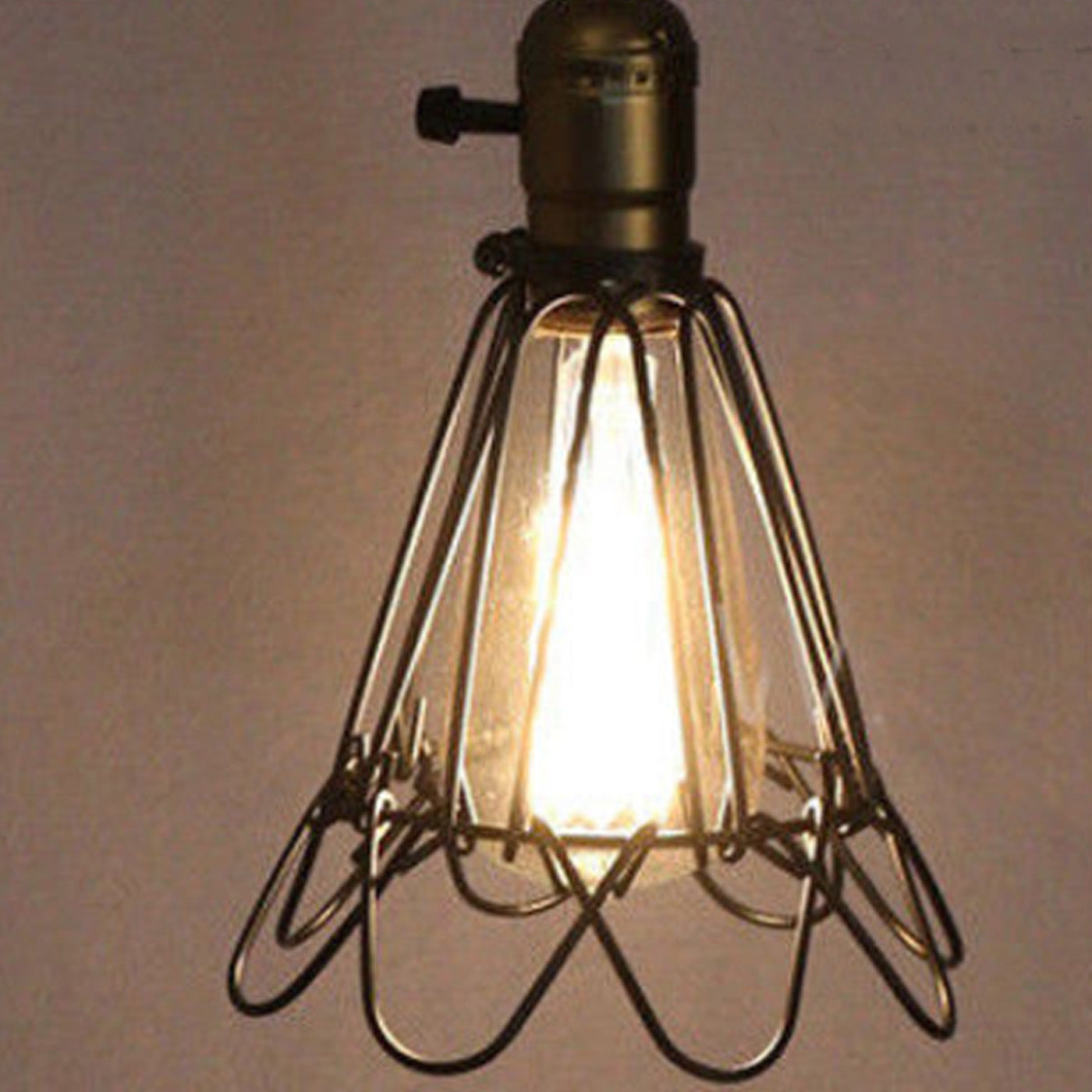 Vintage Industrial Metal Wire Cage Wall Lamp Guard Retro Light Shade Protection~1280