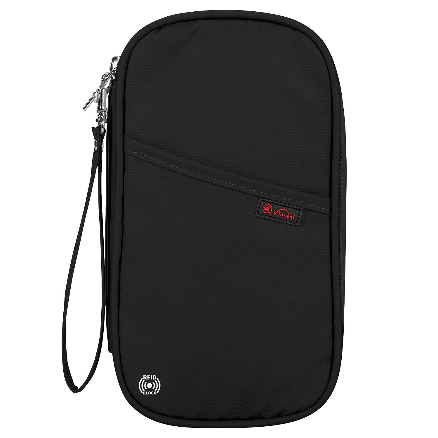 Vinsani Deluxe RFID Passport Holder Travel Wallet Black