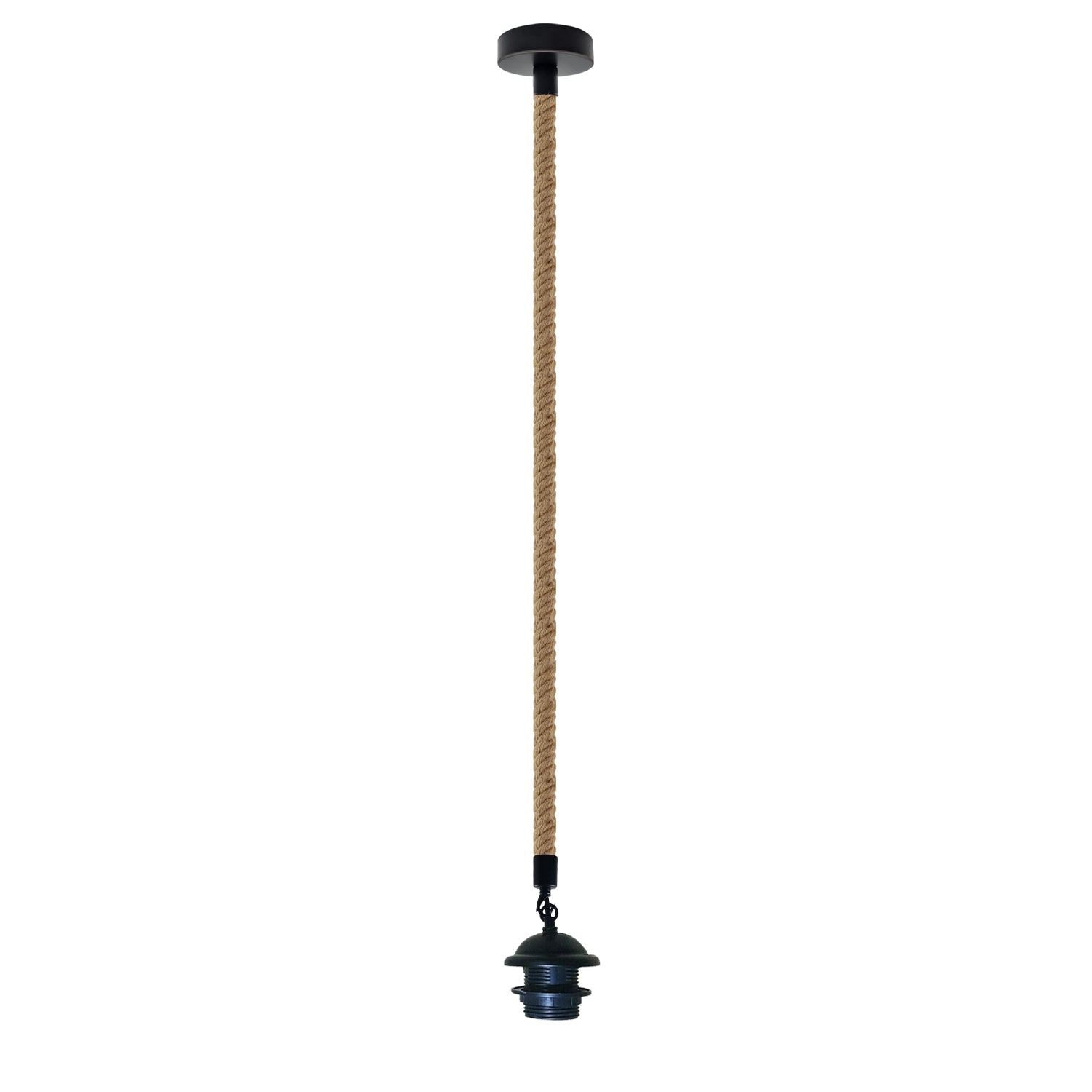 Vintage Single Pendant Light Fitting, lampshade addable E27 Lamp Holder for Ceiling Hanging Light,