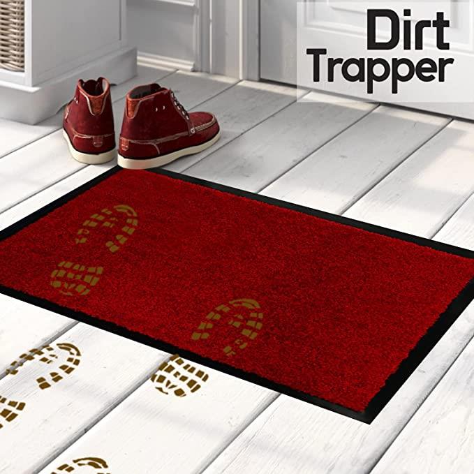 Red Barrier Dirt Trapping Entrance Mat with Non-Slip Nitrile Rubber Backing 120 x 180cm