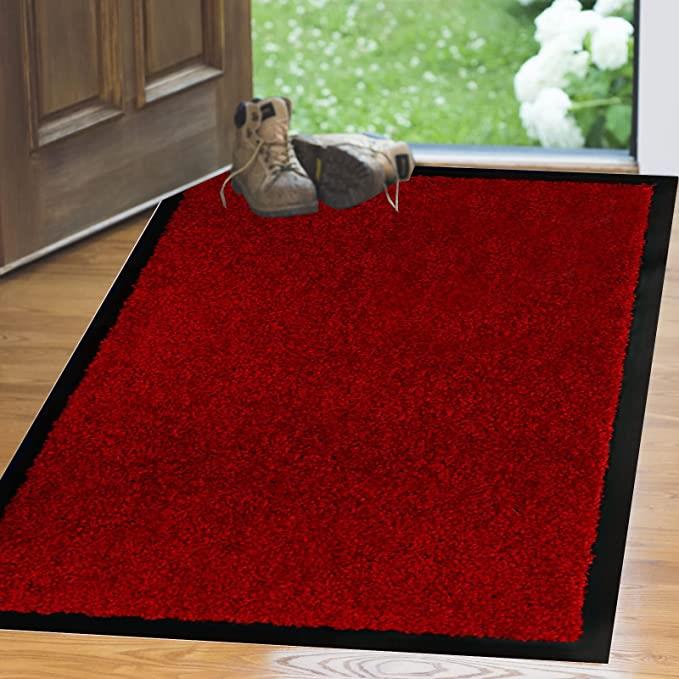 Red Barrier Dirt Trapping Entrance Mat with Non-Slip Nitrile Rubber Backing 120 x 180cm