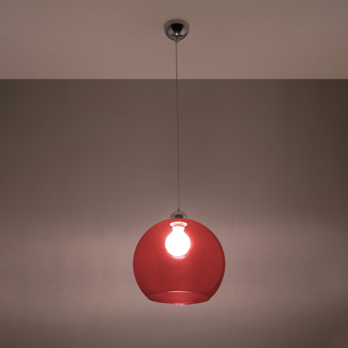 Pendant lamp steel, glass Ball minimalistic Design E27