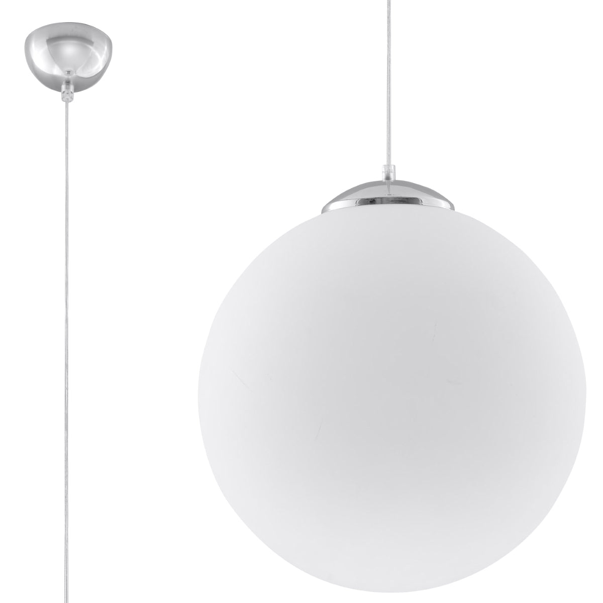 Ugo Minimalist Pendant Lamp, Steel and Glass, E27