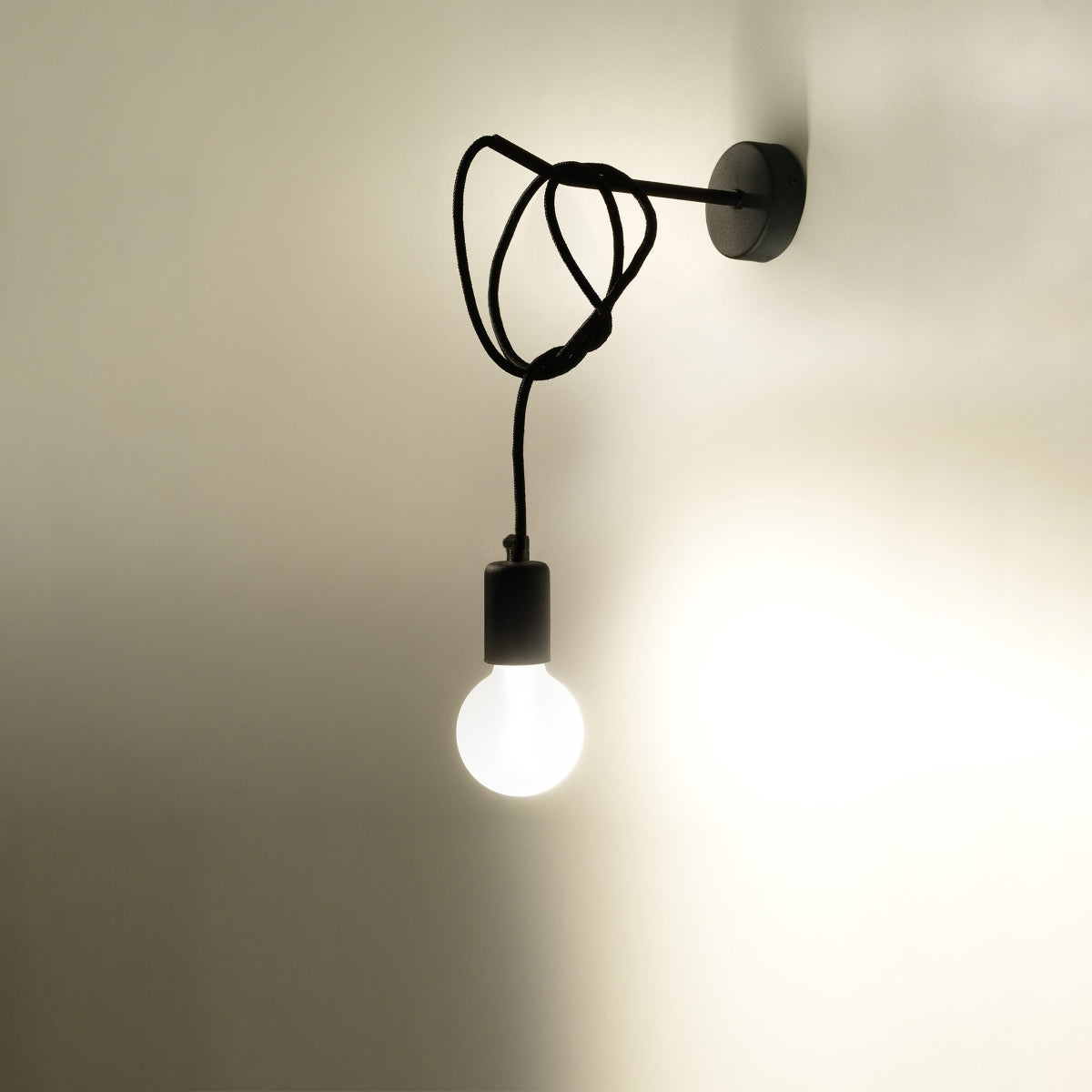 Wall lamp fabric, steel Edison loft Design E27