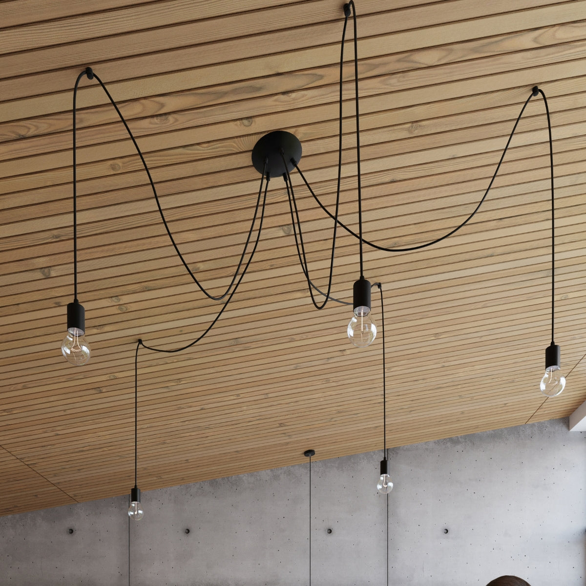 Wall lamp fabric, steel Edison loft Design E27