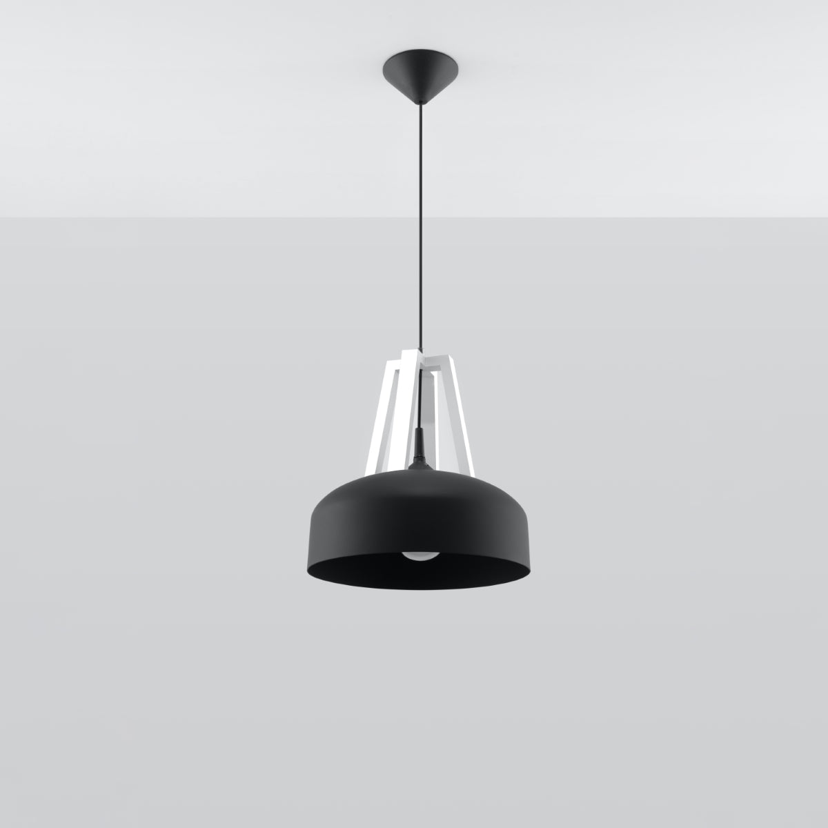 Pendant lamp steel, wood Casco modern Design E27