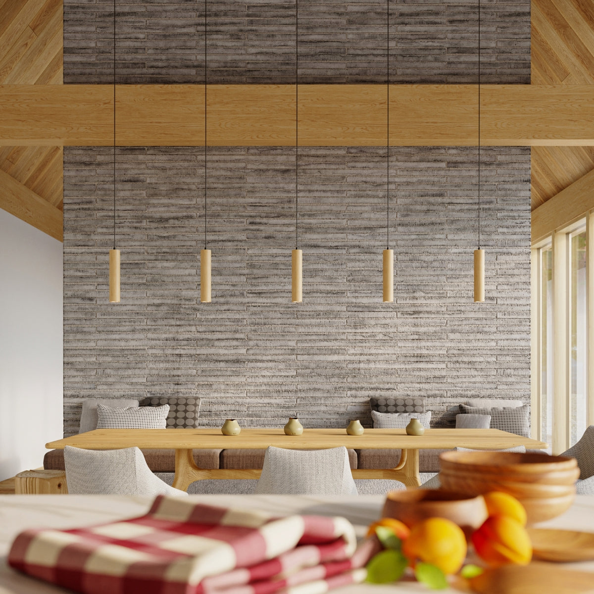 Lino Wooden Scandinavian Pendant Light GU10