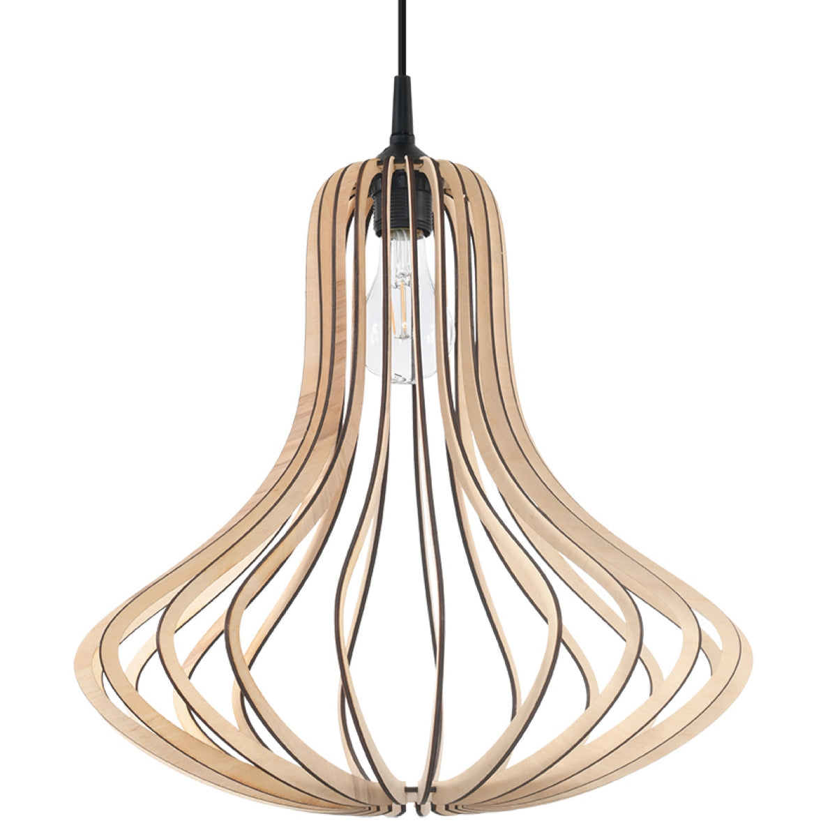 Elza Scandinavian Design Wooden Pendant Lamp, E27