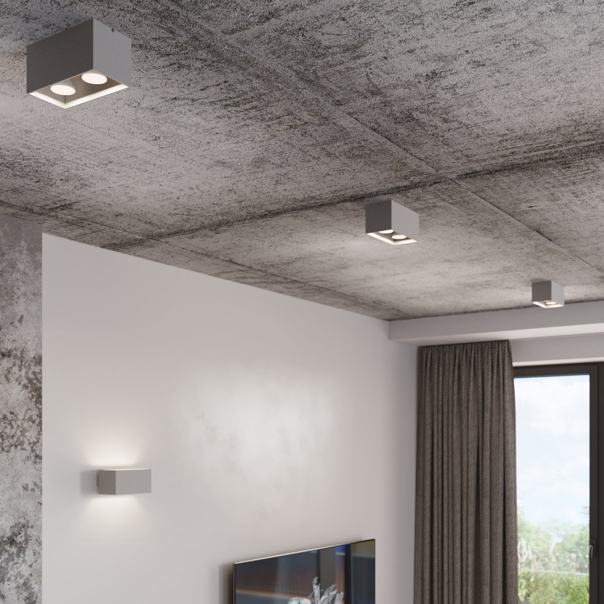 Wall lamp aluminum Quad modern Design G9