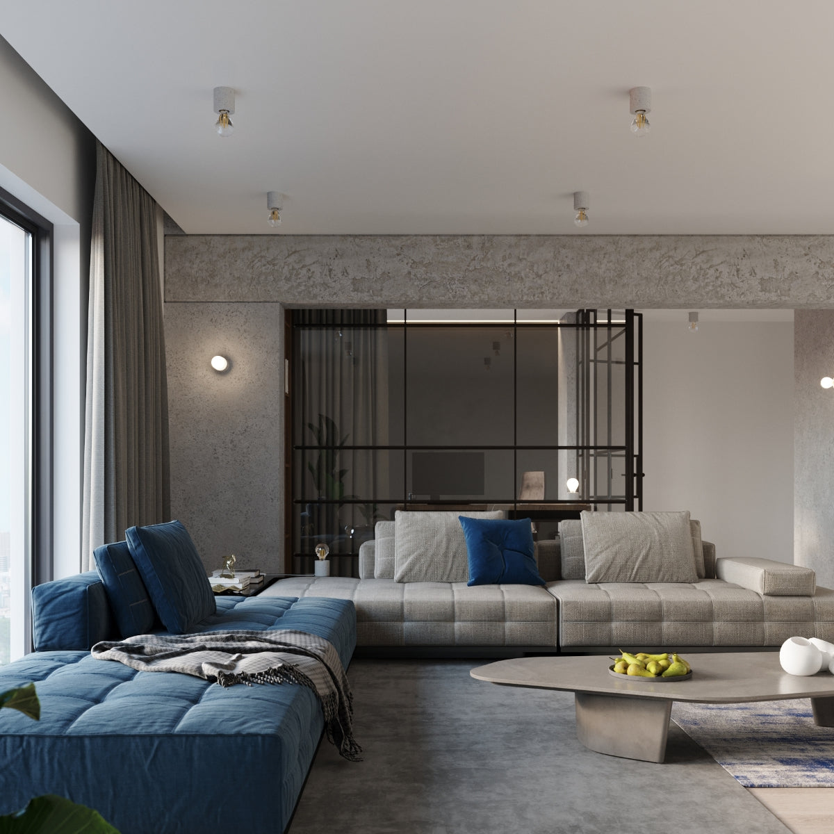 Ceiling lamp concrete Salgado industrial Design E27