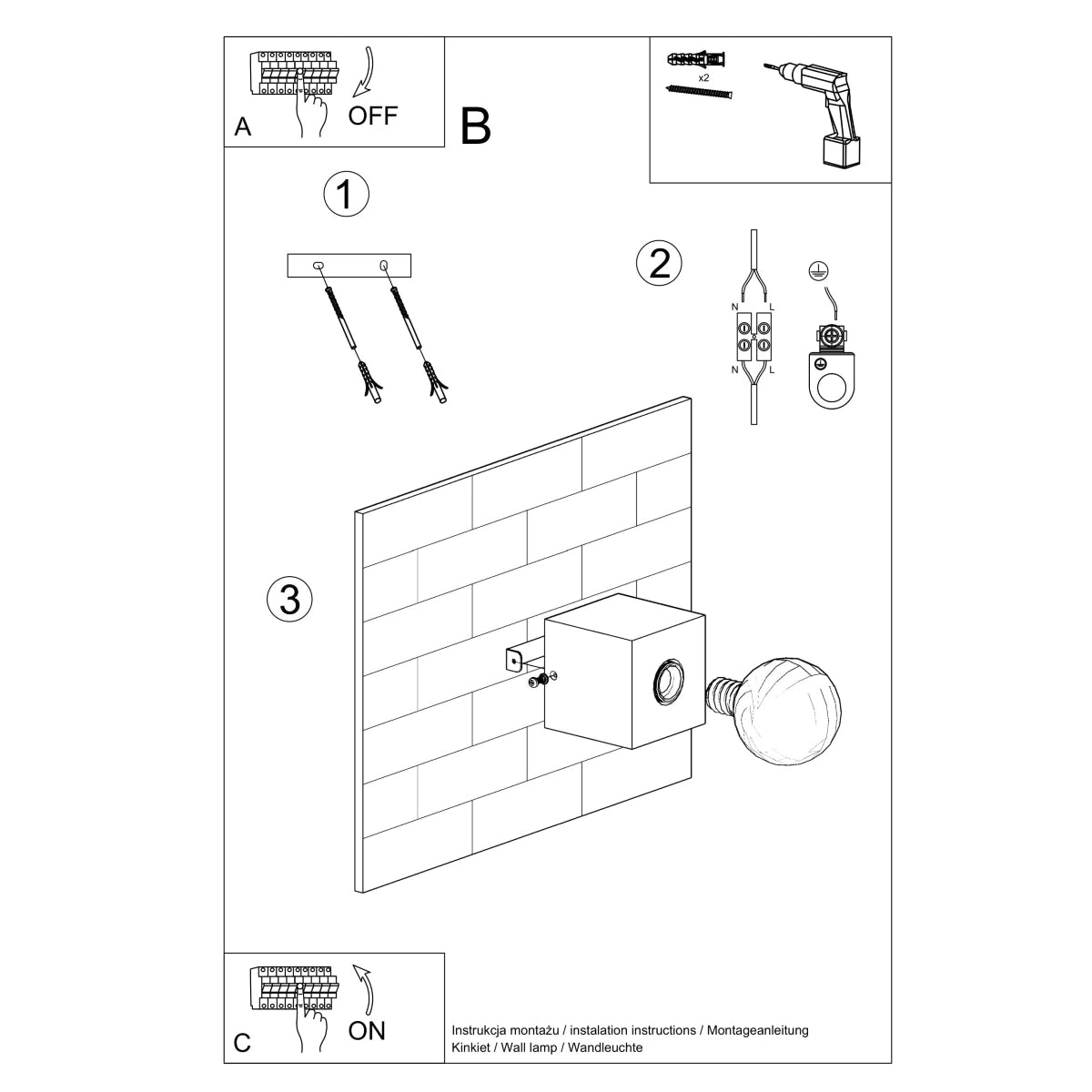 Wall lamp wood Ariz Scandinavian Design E27
