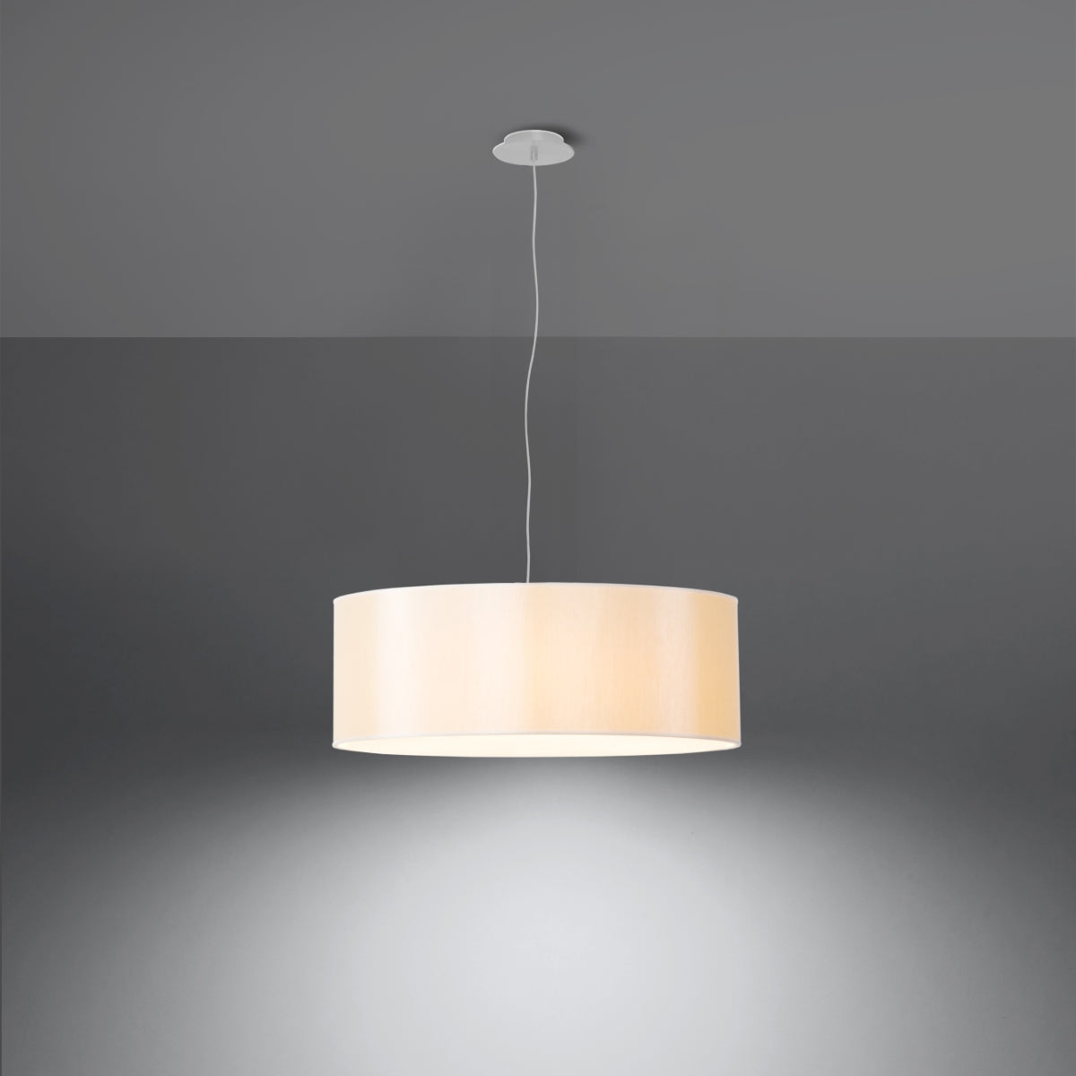 Chandelier fabric, PVC, steel Rollo minimalistic Design E27