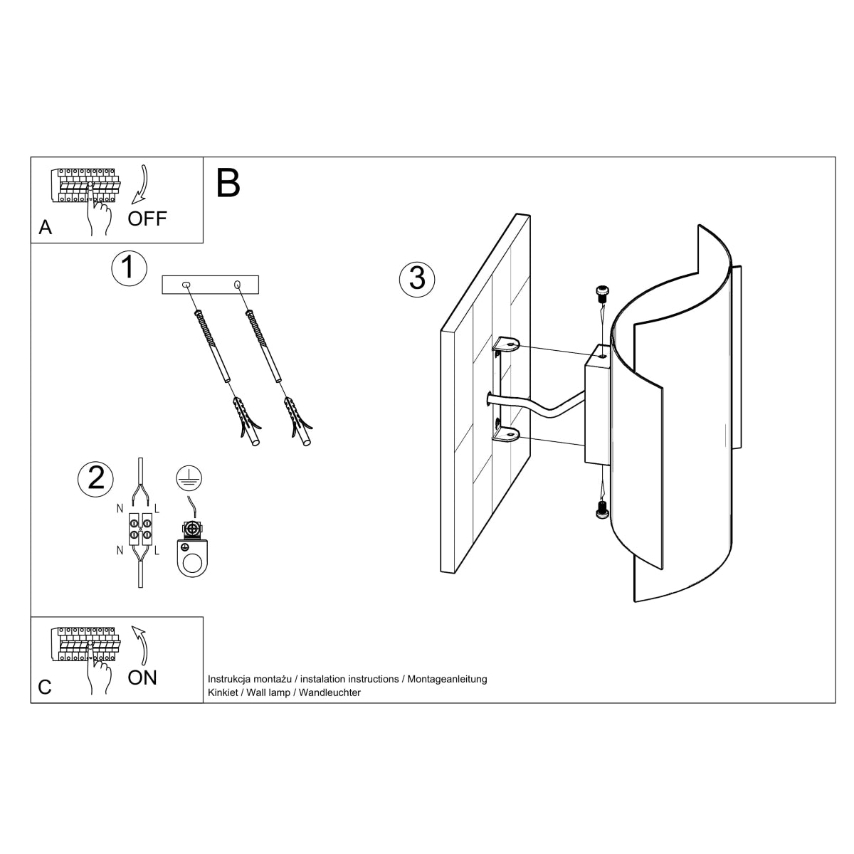 Wall lamp steel Impact industrial Design G9