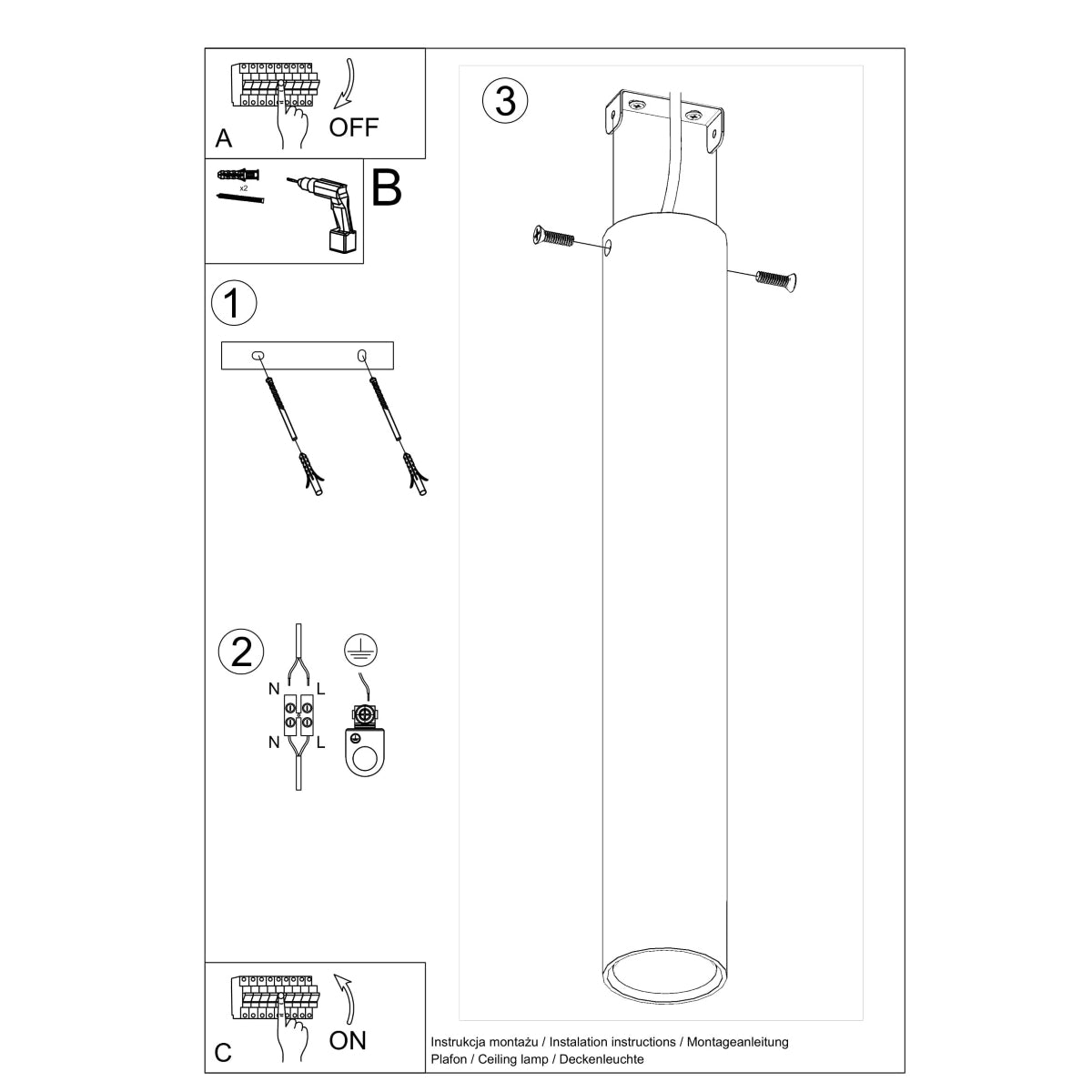 Ceiling lamp steel Lagos modern Design GU10