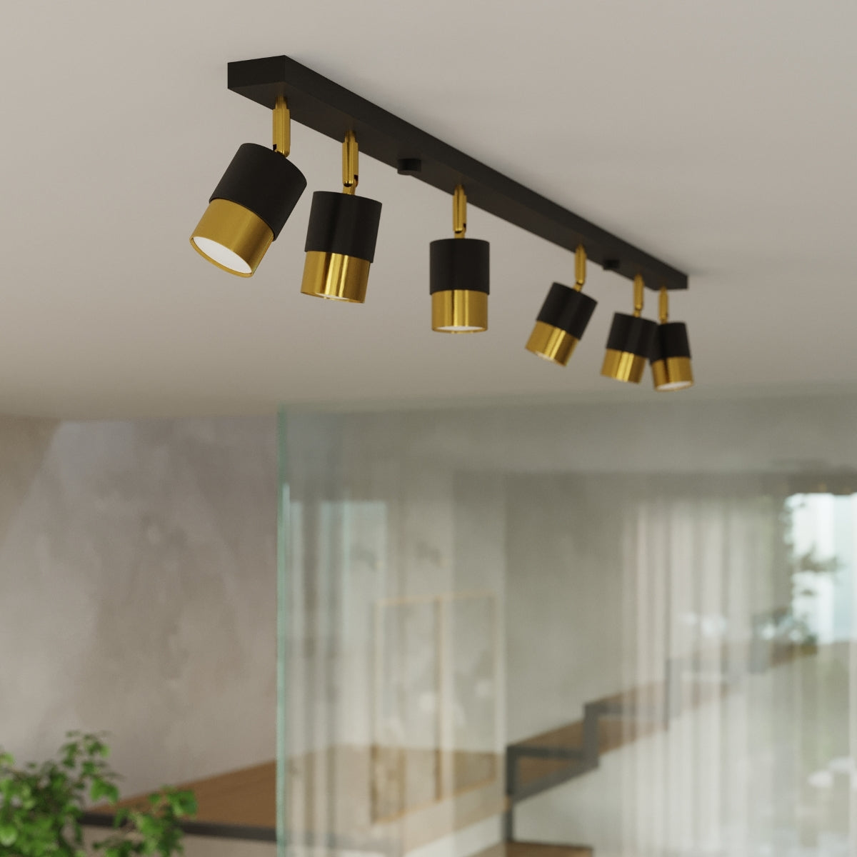 Ceiling lamp steel Nero modern Design GU10
