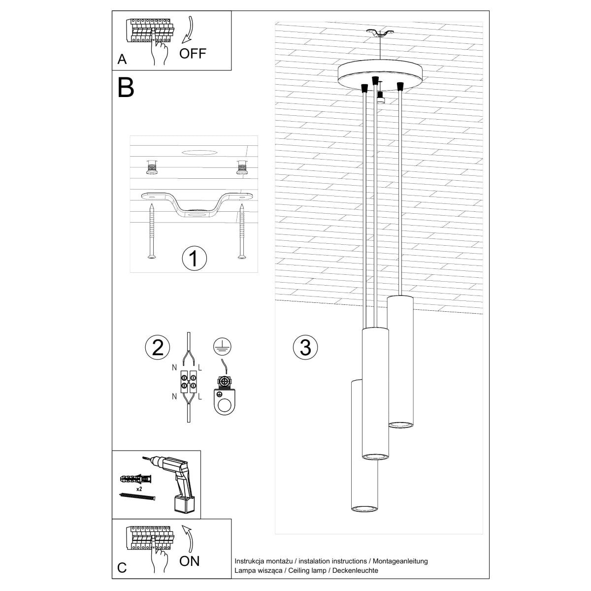 Pendant lamp steel Lagos modern Design GU10