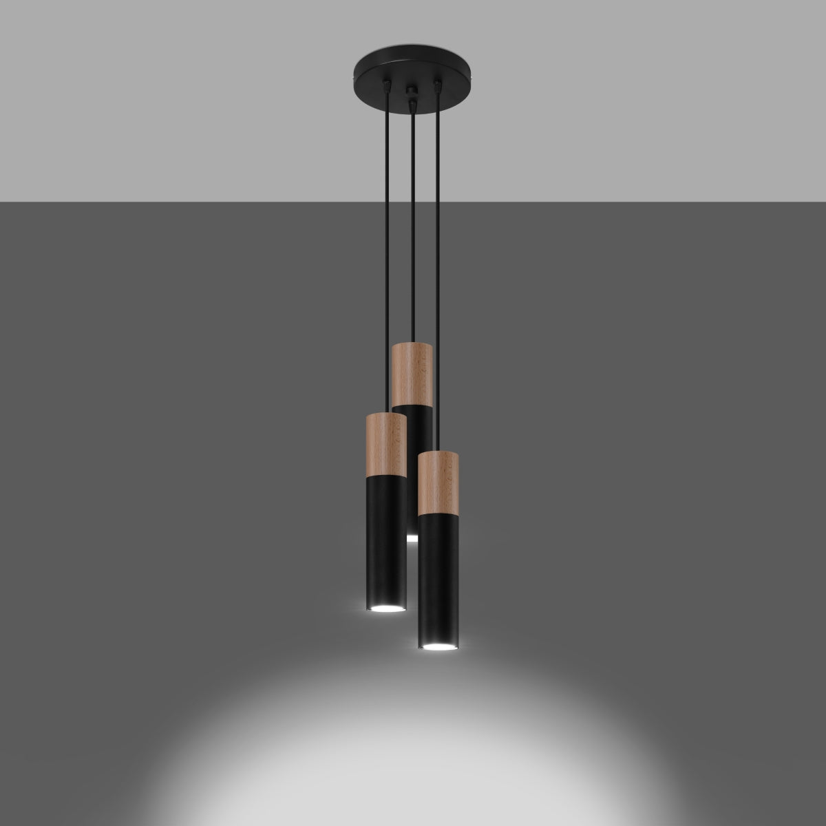 Pendant lamp steel, wood Pablo modern Design GU10