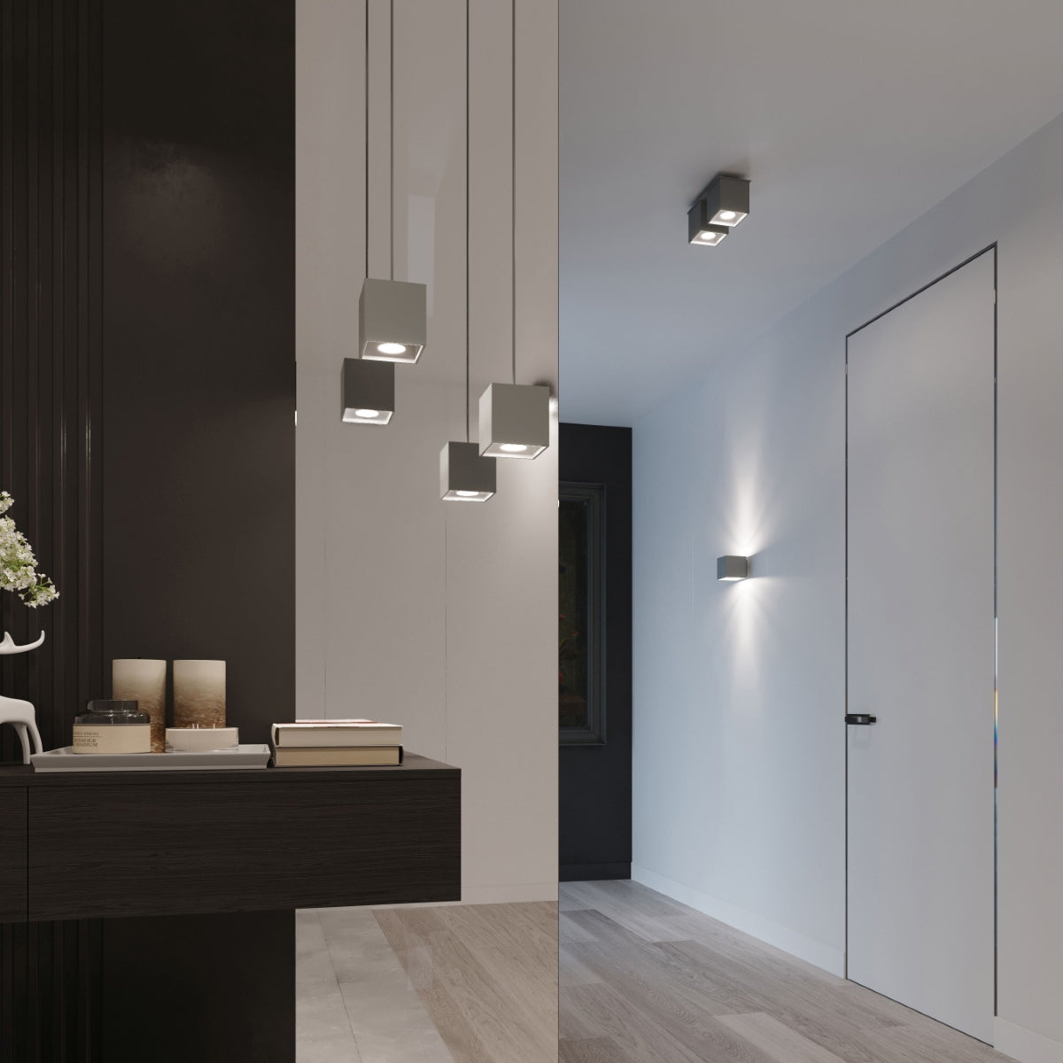 Pendant lamp aluminum Quad modern Design GU10