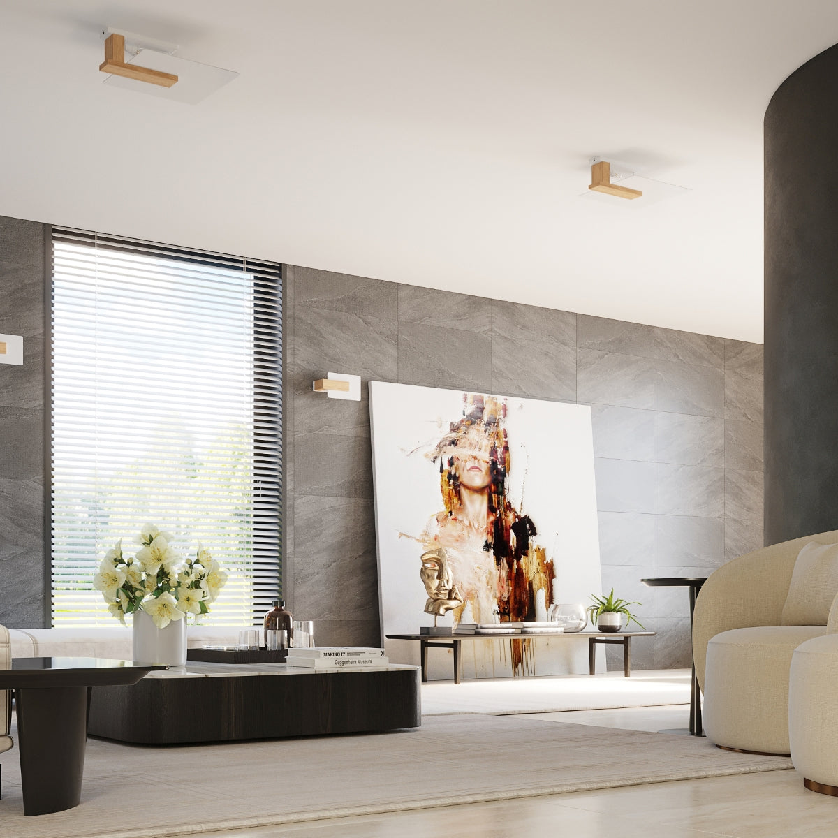 Wall lamp wood, glass Lappo Scandinavian Design E14