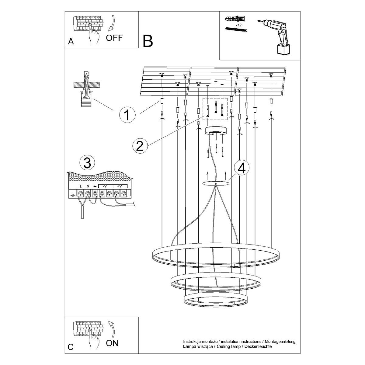 Chandelier aluminum Rio modern Design LED