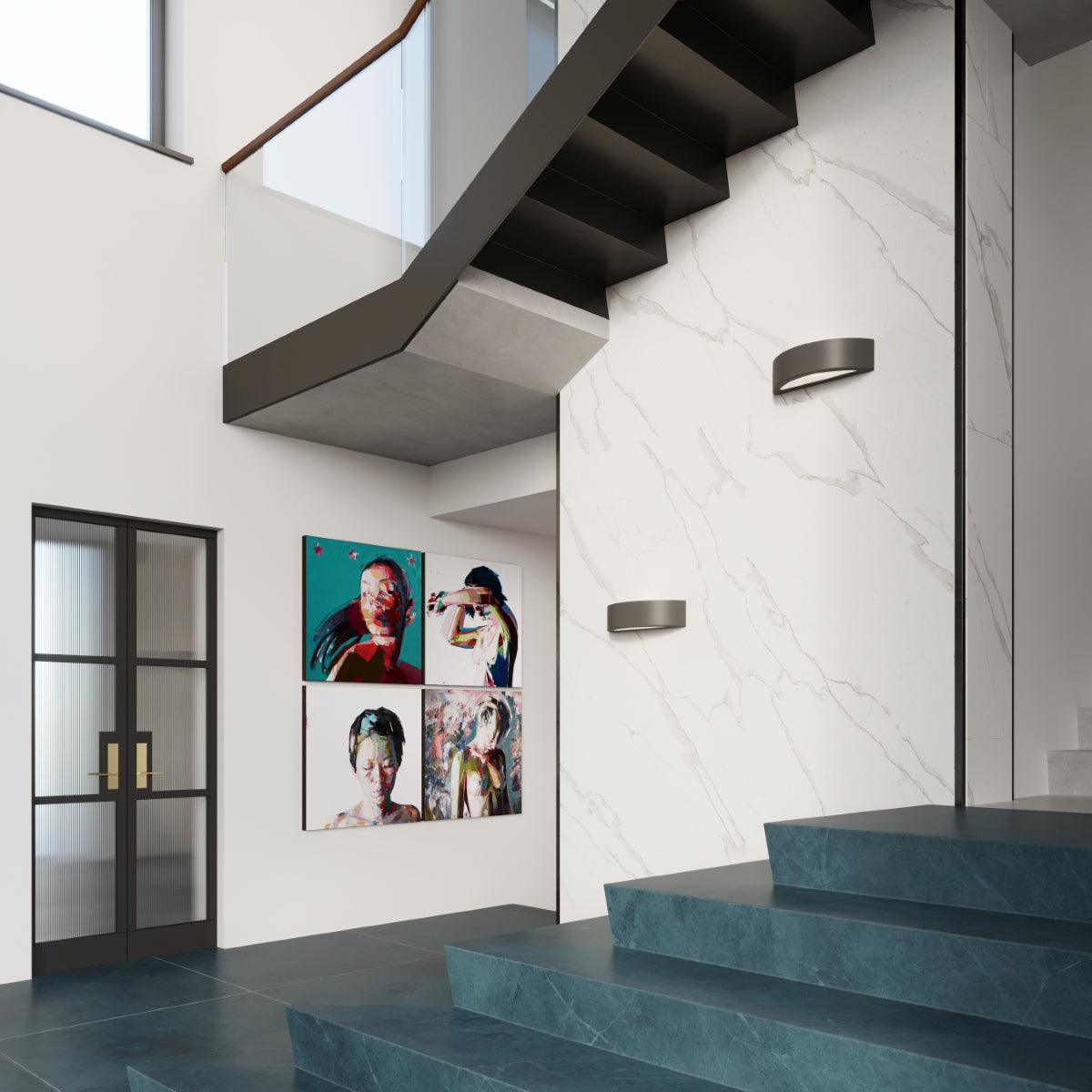 Wall lamp ceramics, glass Atena modern Design E27
