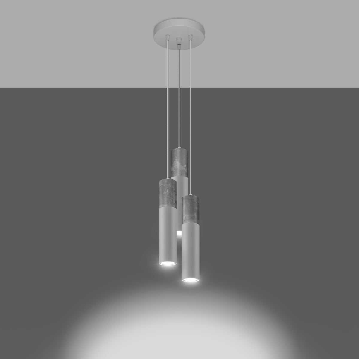 Pendant lamp Steel, concrete Borgio modern Design GU10