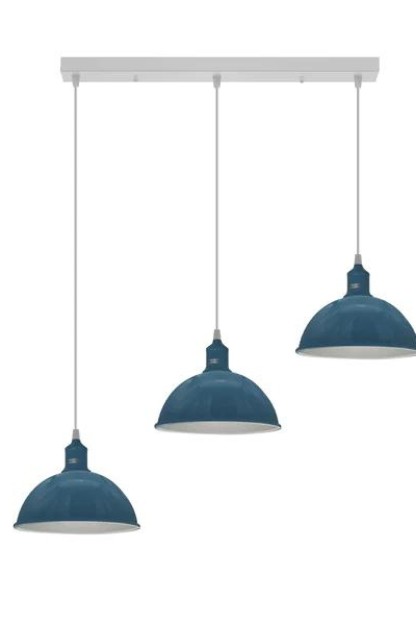 Vintage Retro 3-Light Pendant Ceiling Light, E27, Metal and PVC, Adjustable 95cm Cable