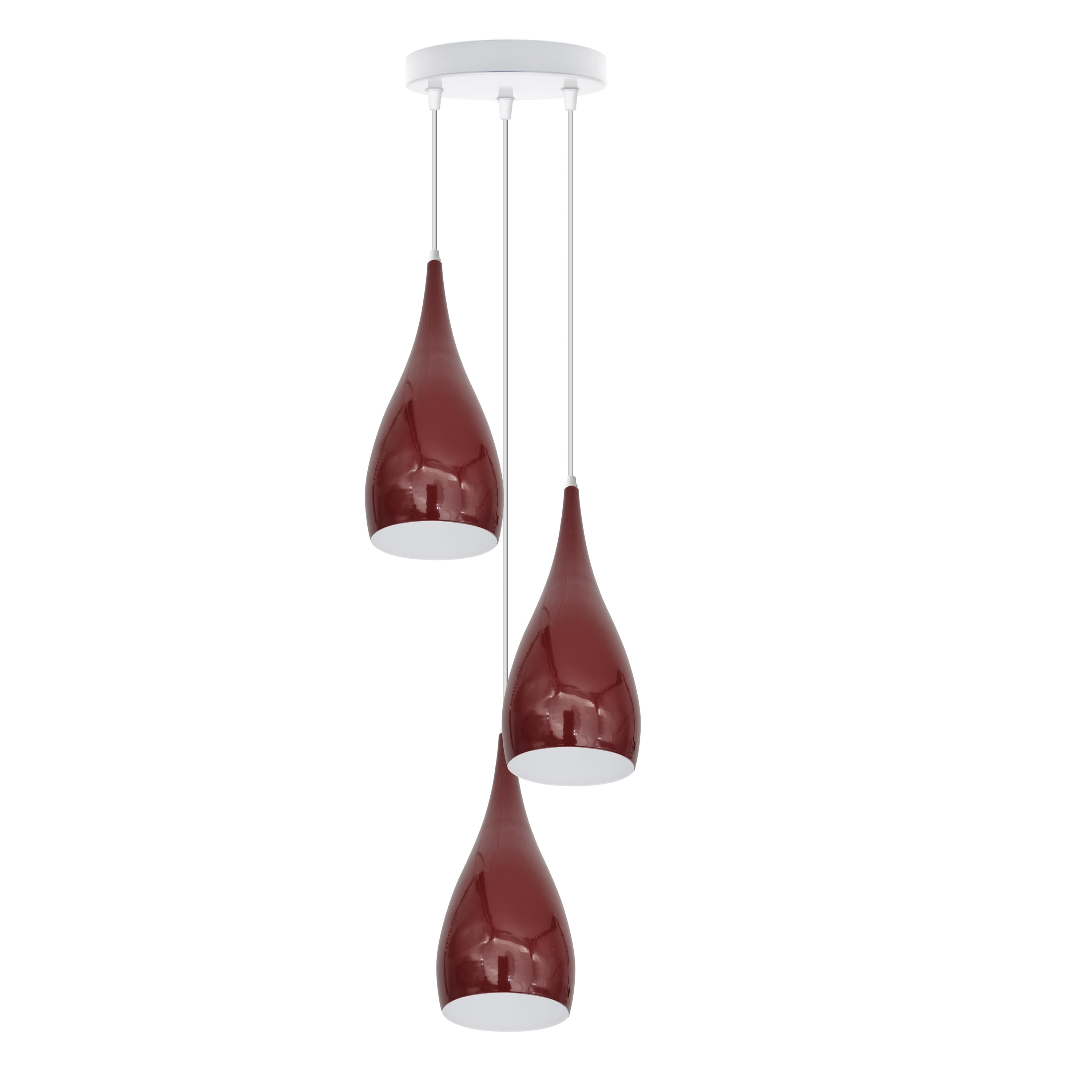 Modern Industrial Metal Teardrop Pendant Light, 3-Light E27 Fixture