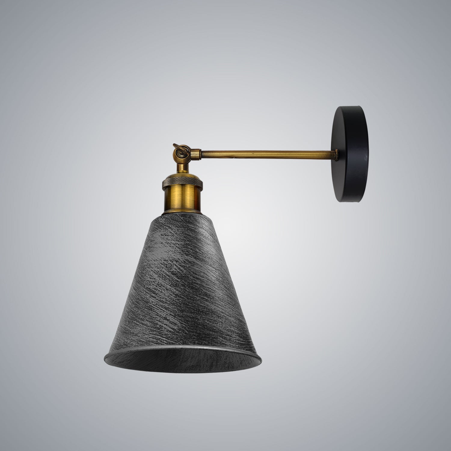 Vintage Retro Industrial Brushed Silver Wall sconce Metal Wall Light Wall Lamp Long Arm Neck Mount Easy fit