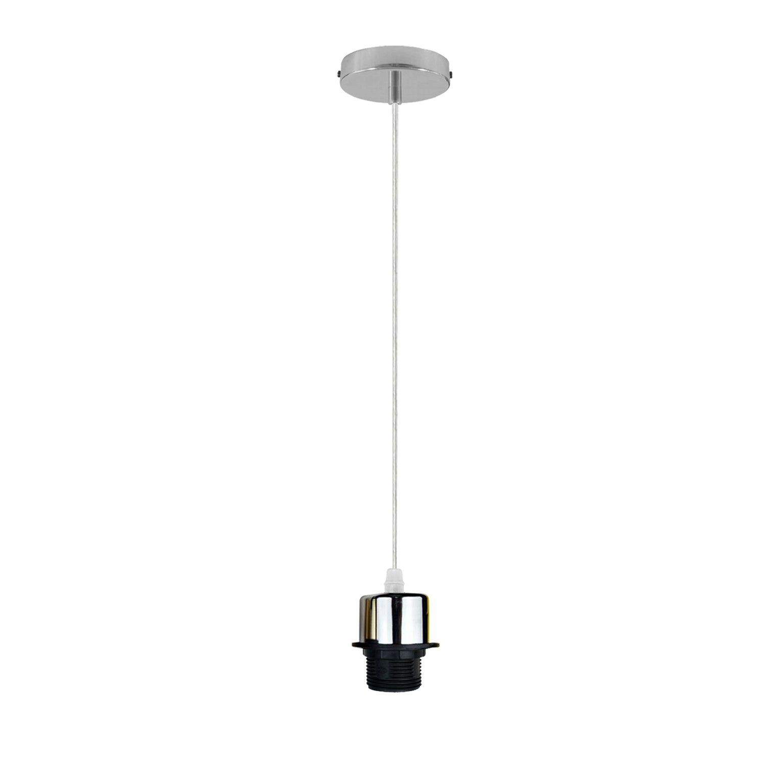 Vintage Retro E27 Pendant Light Holder Fitting with 95cm Adjustable PVC Cable, Metal/PVC, Dimmable, Hardwired, Indoor Use