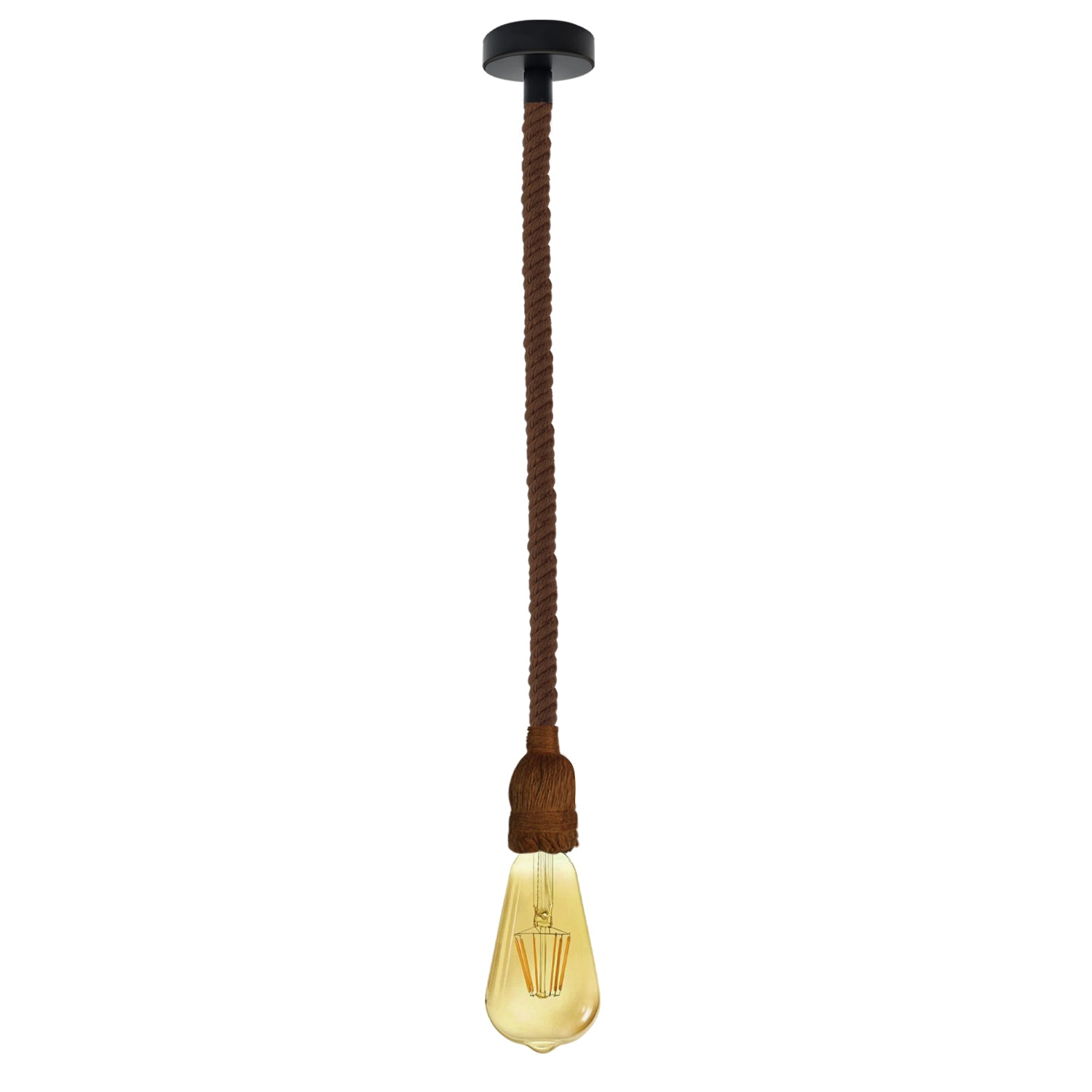 Vintage Ceiling Pendant Light 1m Brown Colour Hemp Rope Hanging Lamp Lights