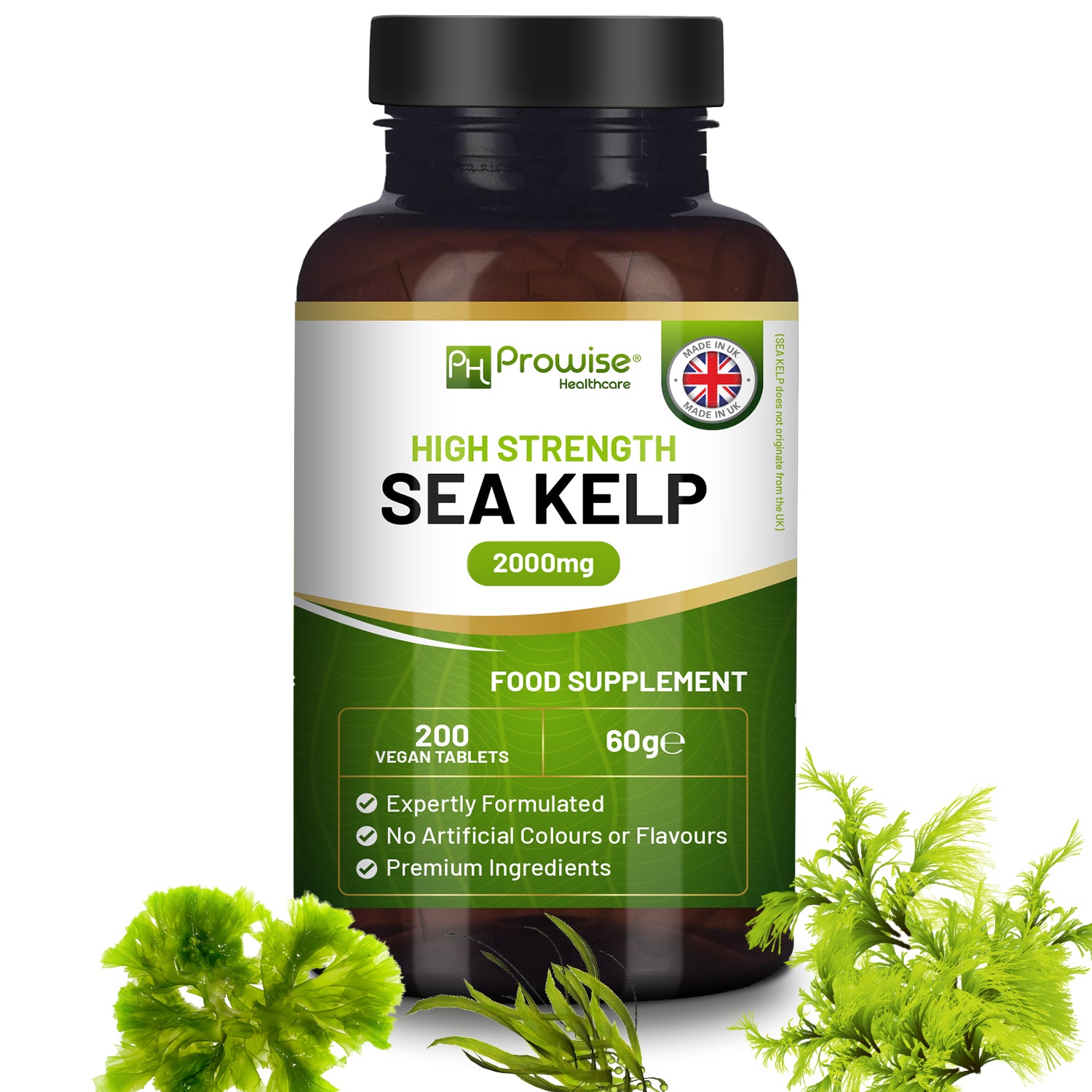 Prowise Sea Kelp 2000mg 200 Vegan Tablets - Natural Iodine