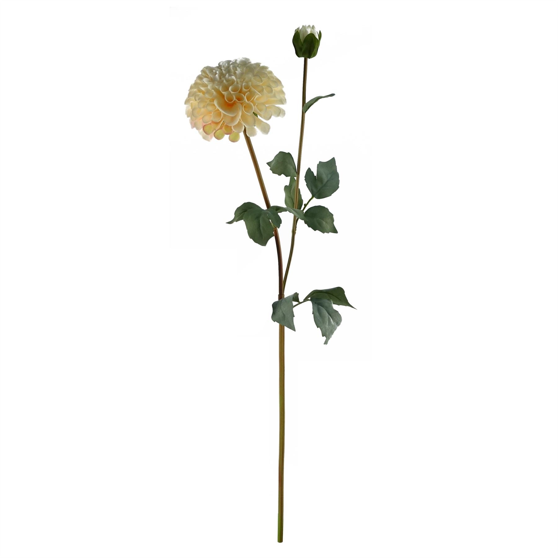 75cm Mixed Artificial Flower Arrangement with Smoke Grey Bubble Vase, Dahlia, Carnation, Delphinium, Monstera and Starflower