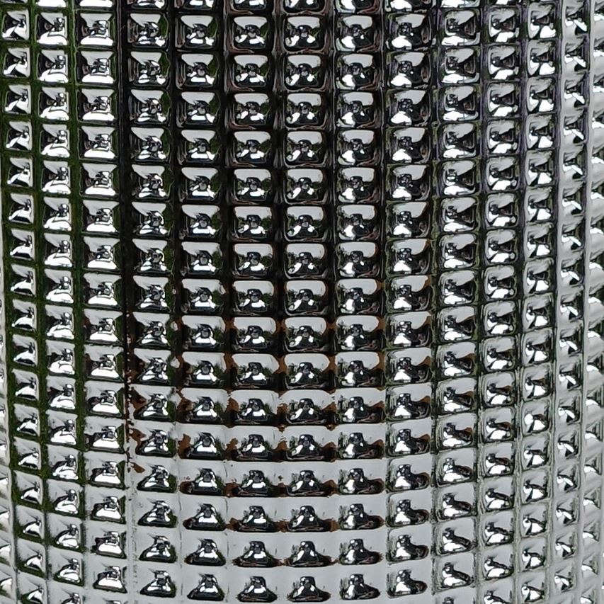 Leaf 30cm Silver Glass Vase with Dot Recessed Pattern