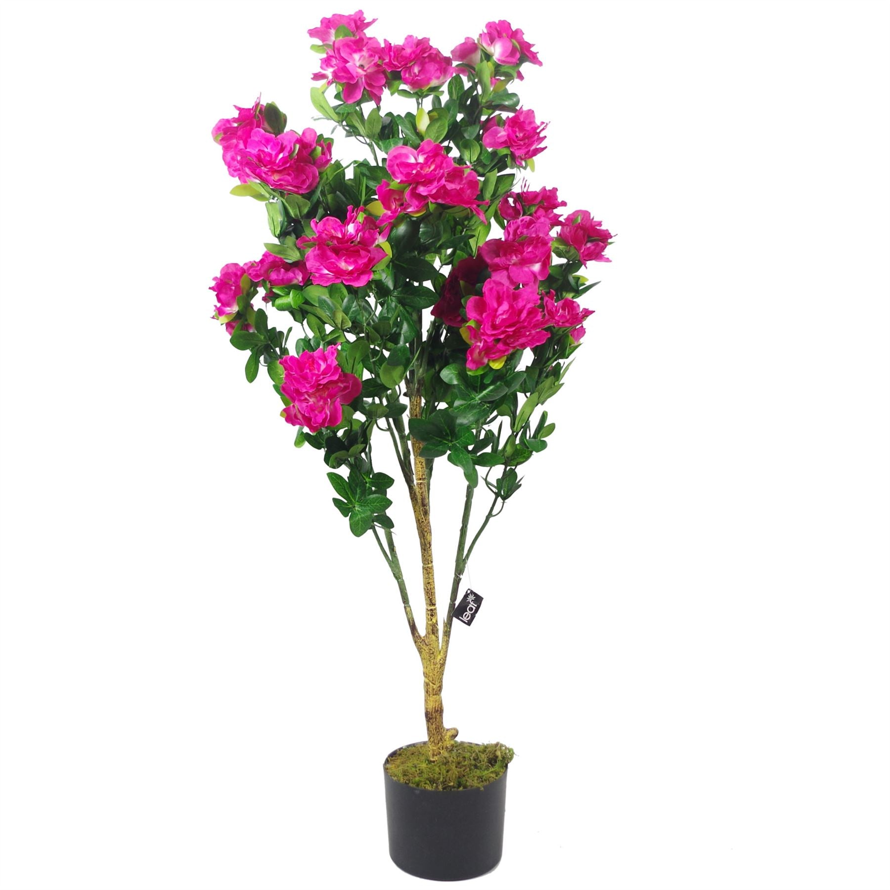 Leaf Design UK 100cm Artificial Azalea Dark Pink Flowers Potted Plant with Weighted Pot