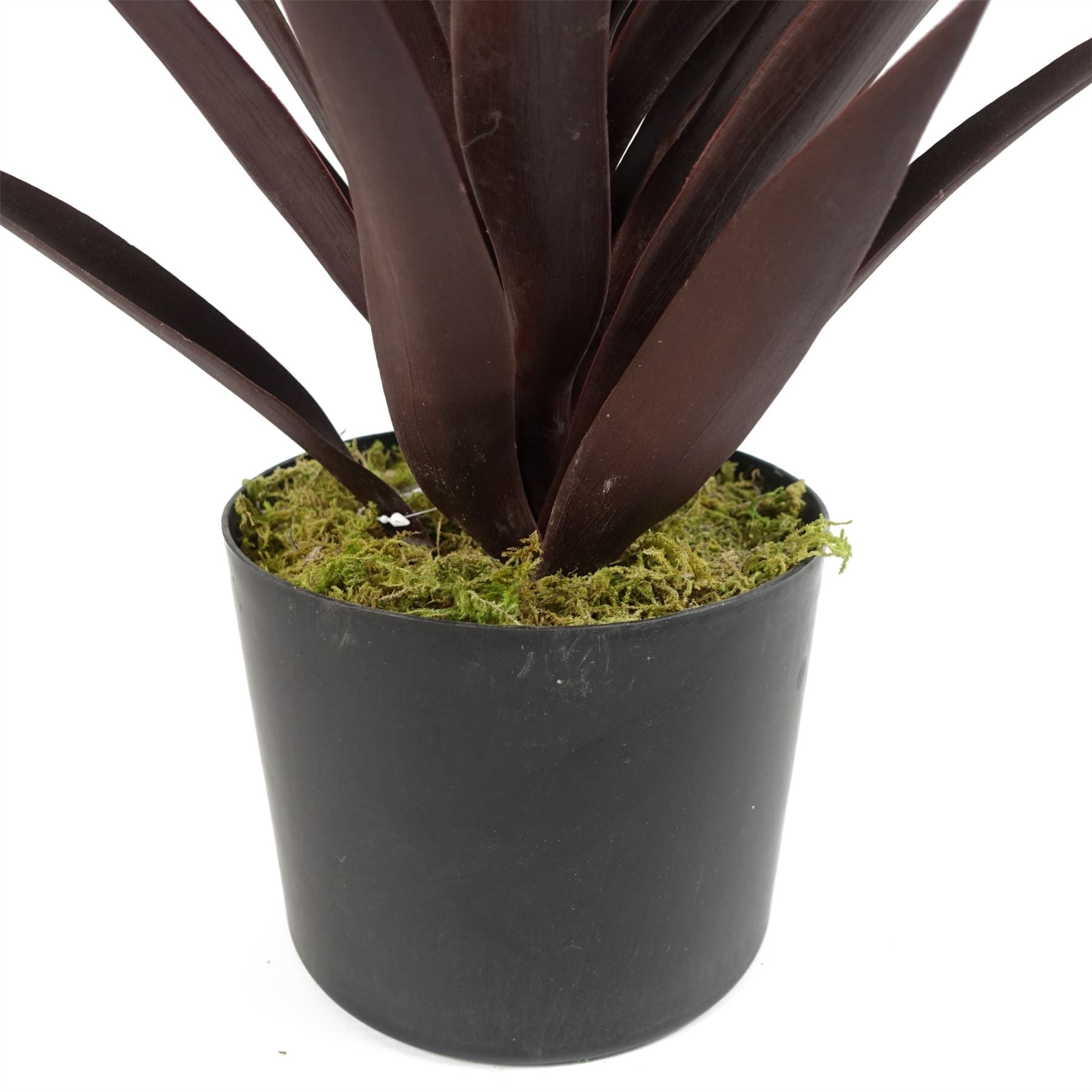 Leaf 85cm Dark Red Yucca Artificial Plant in Weighted Black Plastic Pot