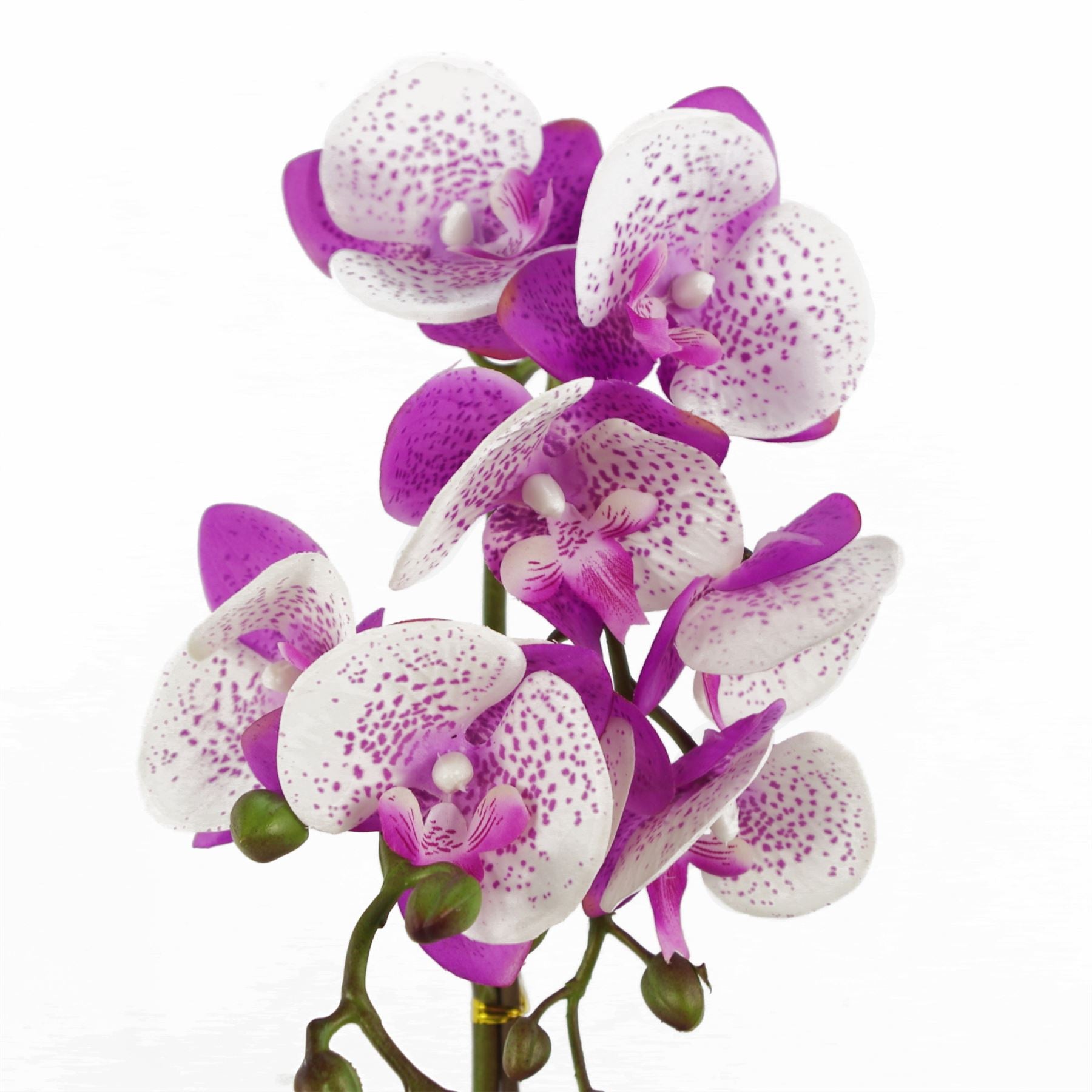 50cm Artificial Phalaenopsis Orchid Plant with Real Touch Leaves, 9 Flowers, Gold Honeycomb Pot