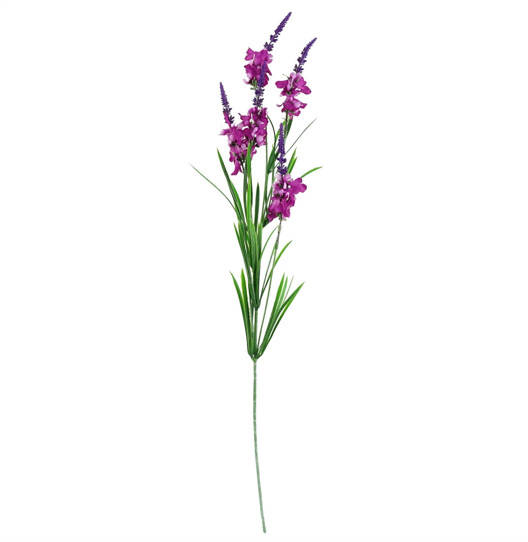 Leaf 80cm Artificial Pink Carnation and Dark Pink Larkspur Artificial Flower Arrangement with Green Cube Glass Vase