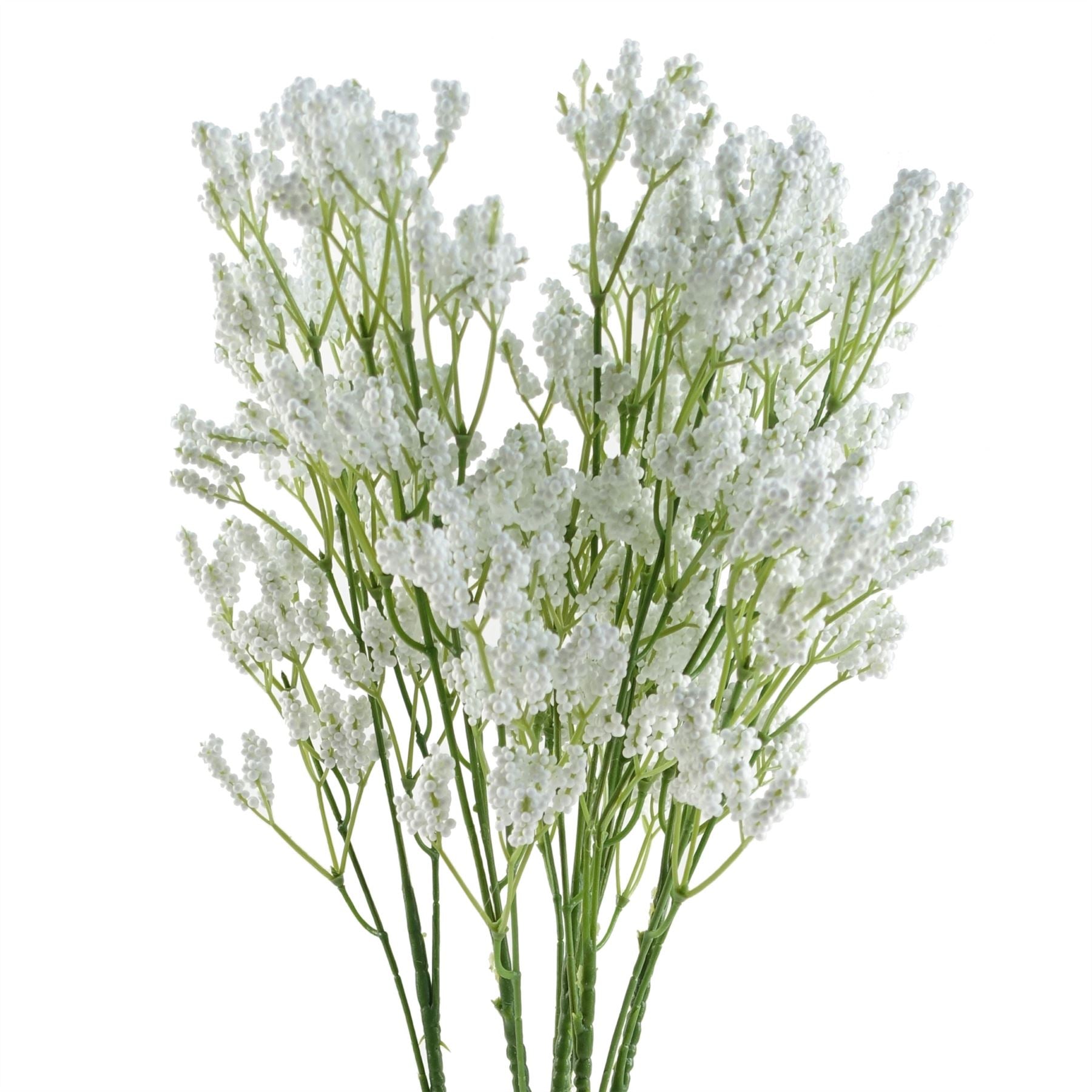 Leaf Pack of 6 White Artificial Gypsophilia Spray 65cm