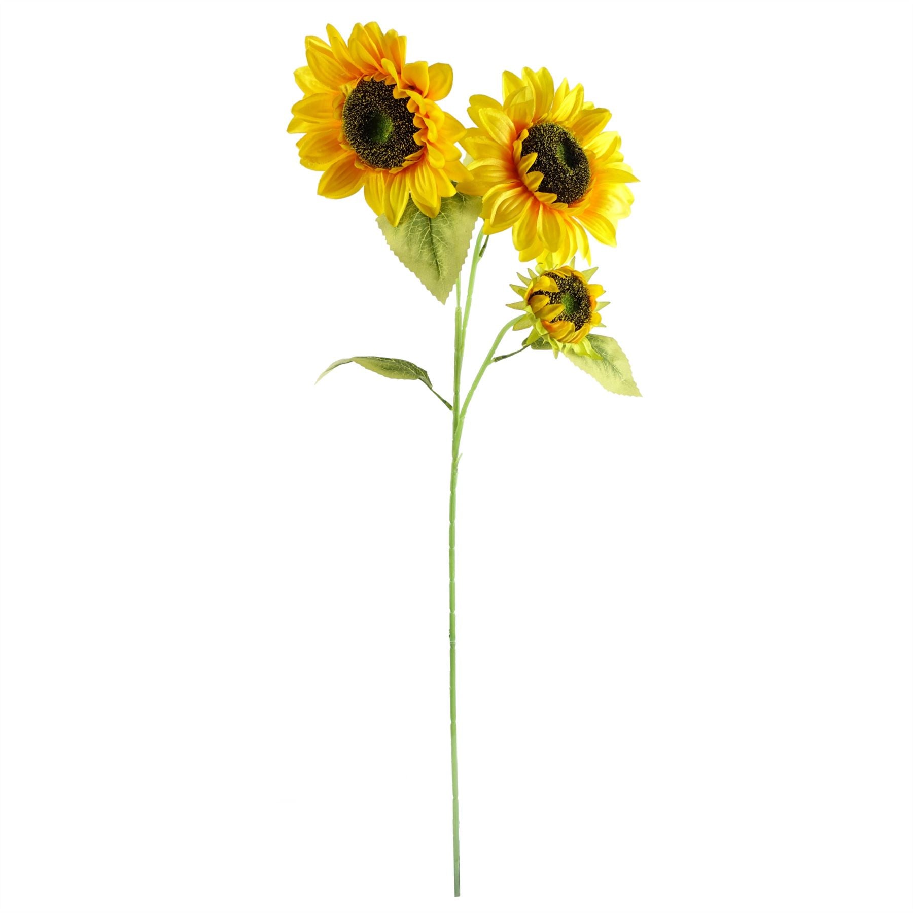 Leaf Pack of 6 Yellow Artificial Sunflower Stems 88cm 18 Heads