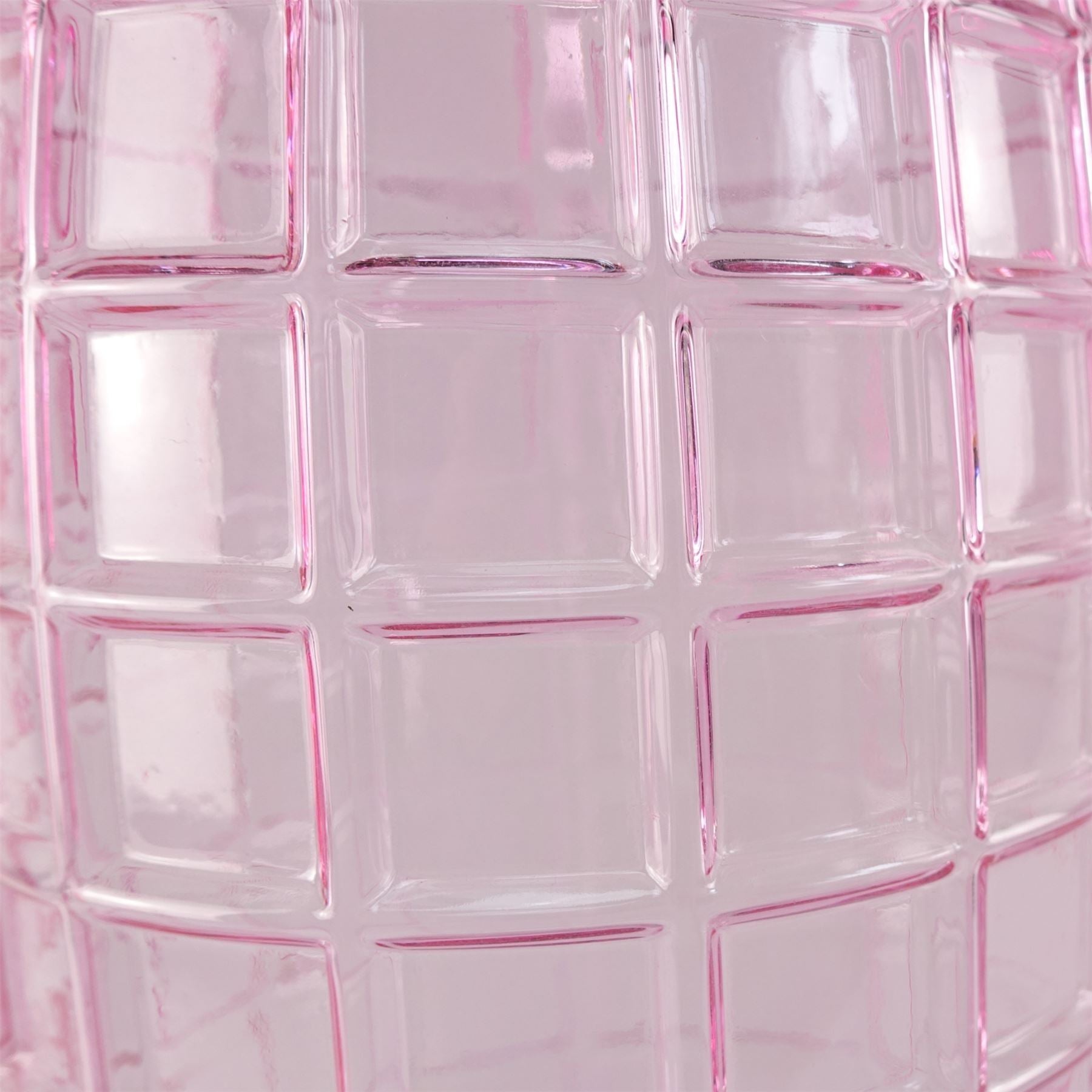 Leaf 49cm Tall Pink Square Glass Vase