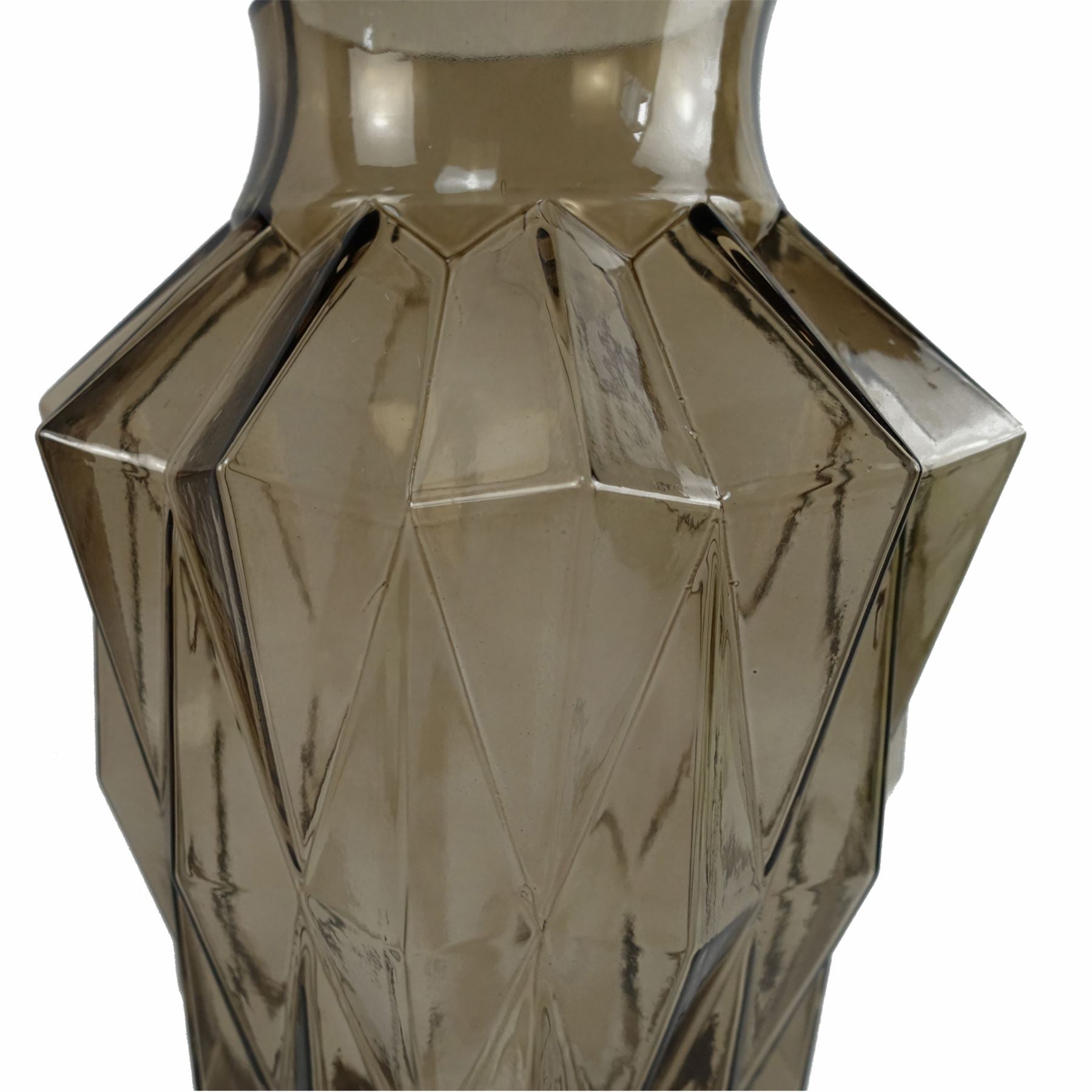 Leaf Brown Contemporary Geometric Glass Vase 30cm x 20cm x 20cm