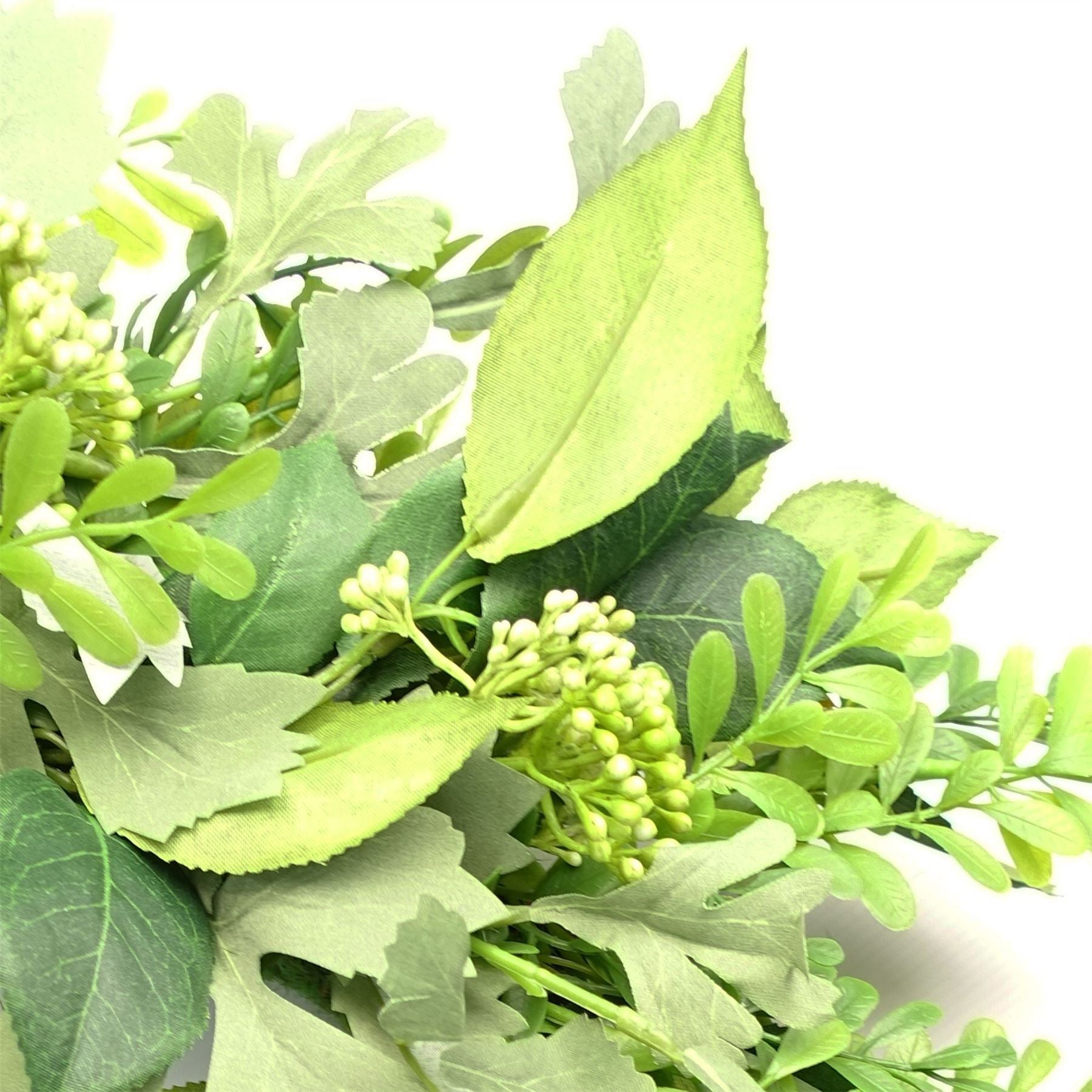 Leaf 50cm Artificial Fern Wreath with Natural Woven Base