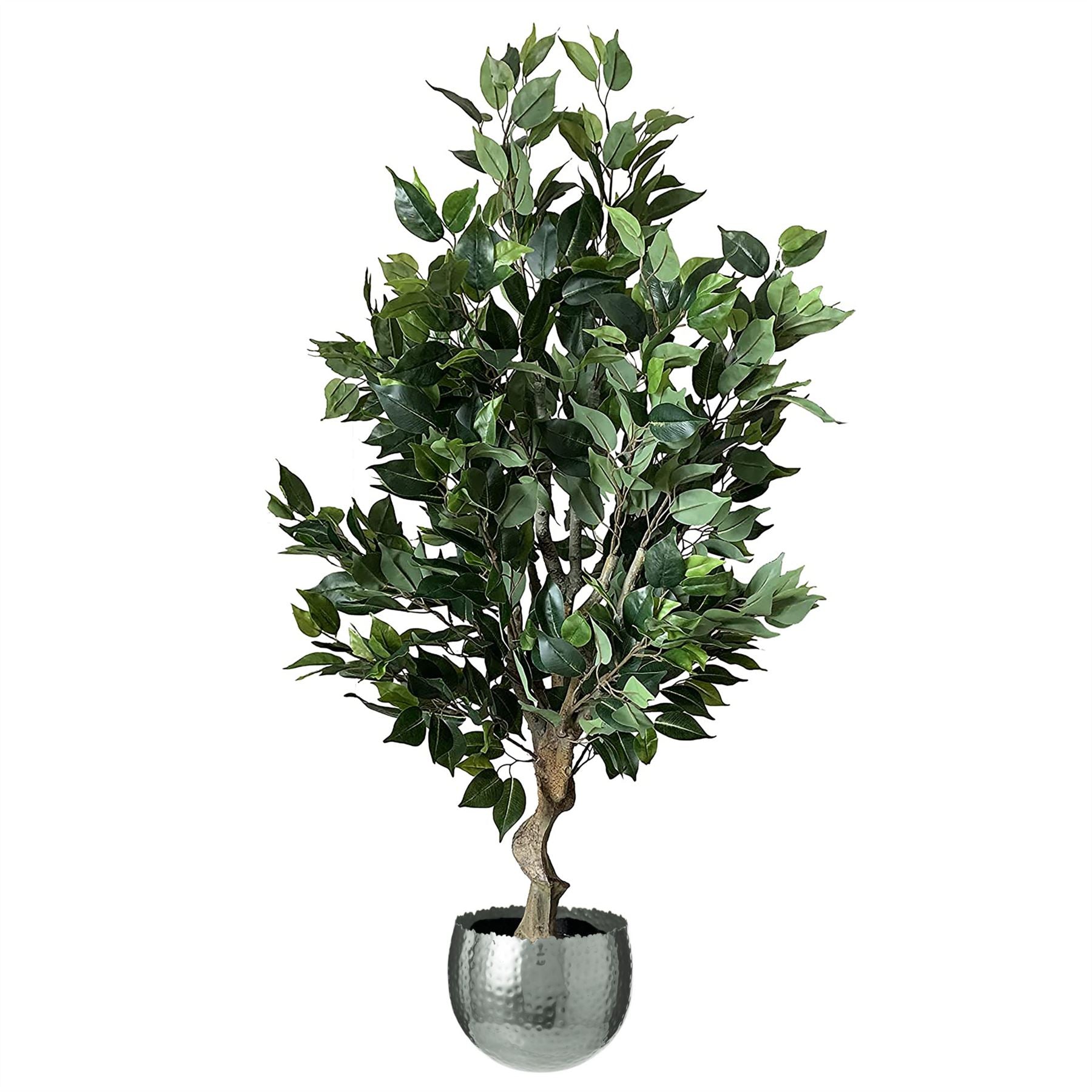 100cm Premium Artificial Ficus Tree with Twist Trunk and Decorative Planter