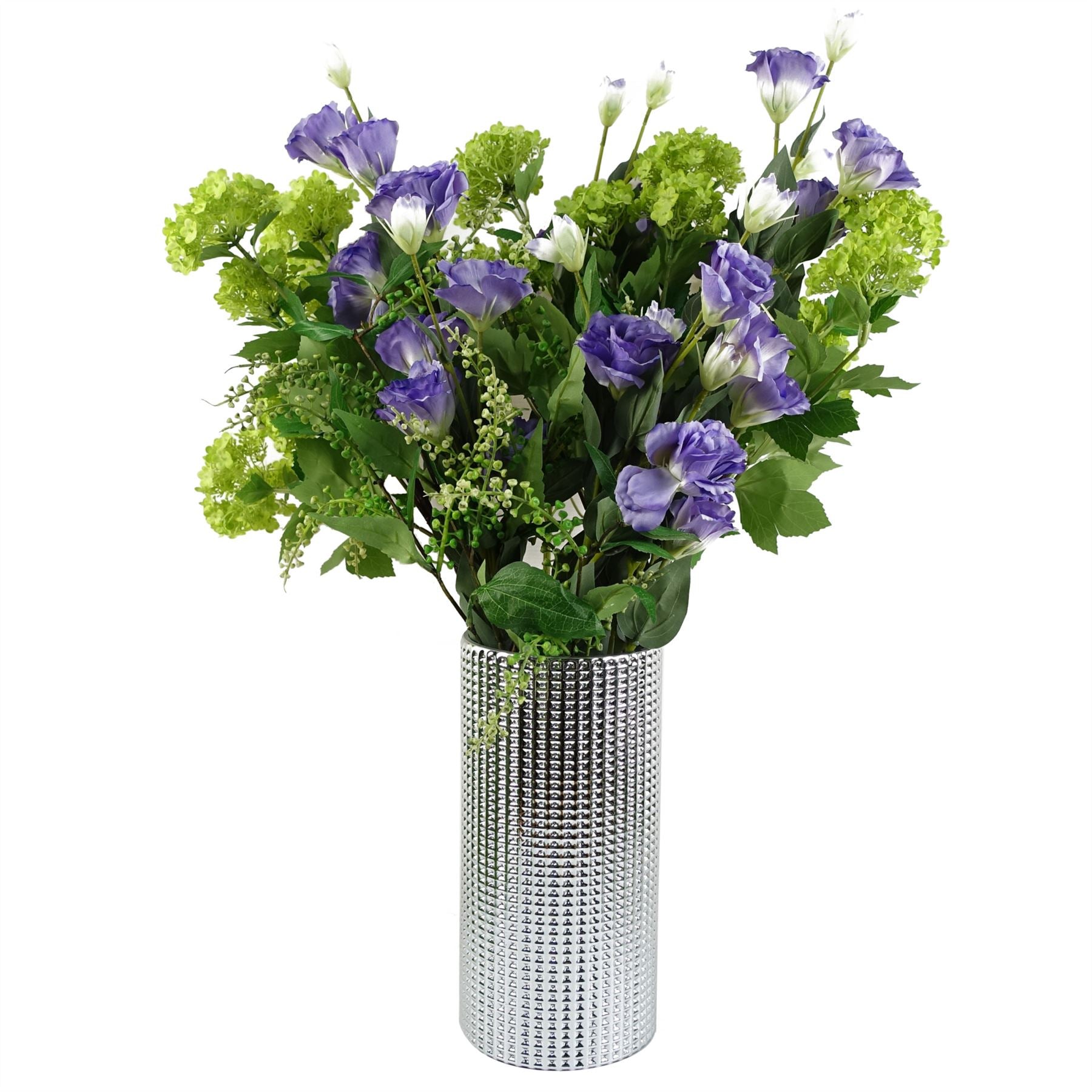 Leaf Pack of 6 Artificial Purple Wild Rose Stems, 80cm, 36 Flowers