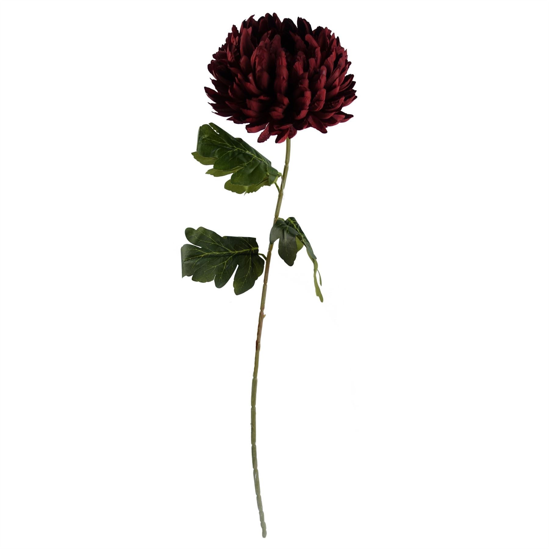 95cm Red Chrysanthemum Artificial Flower Arrangement with Glass Bubble Vase