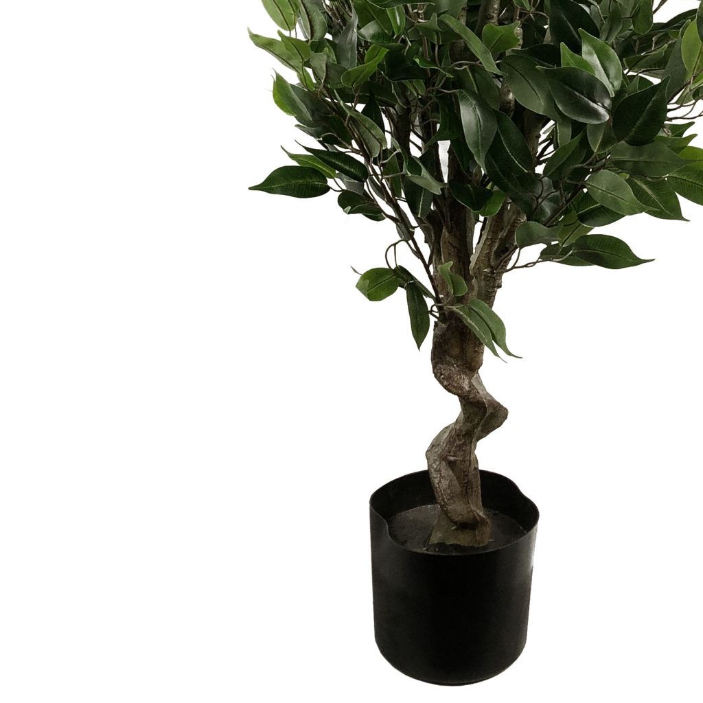 110cm Artificial Evergreen Ficus Tree with Decorative Planter