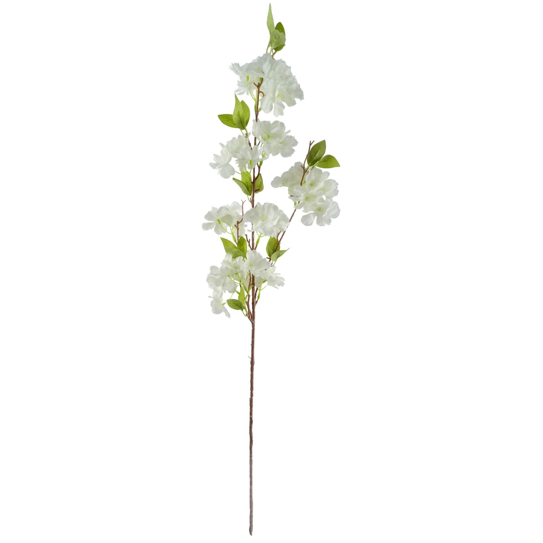 100cm Artificial White Blossom and Dark Berry Arrangement with Pink Square Glass Vase