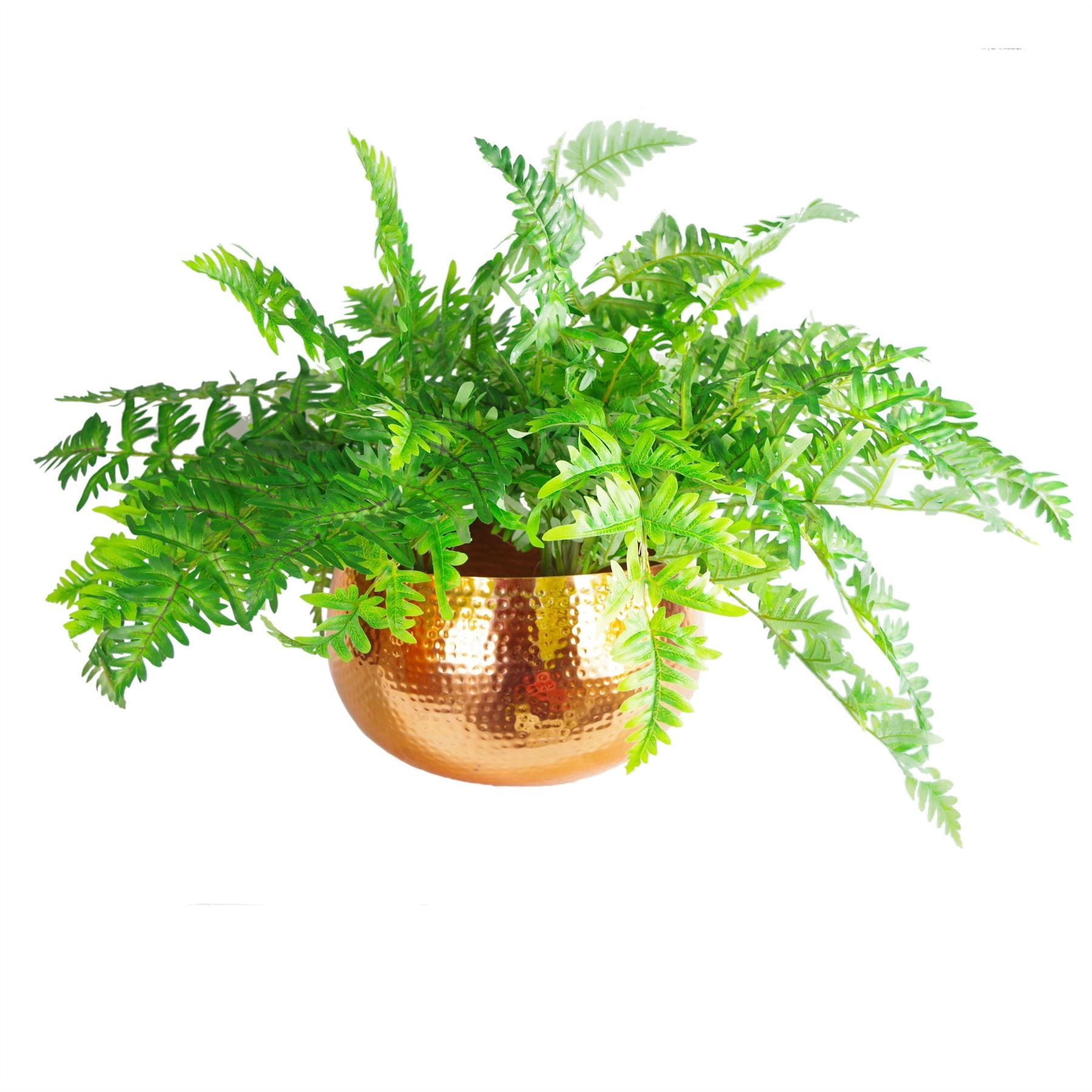 Leaf Large Hammered Metal Planter Bowl 32 x 20cm, Copper Colour